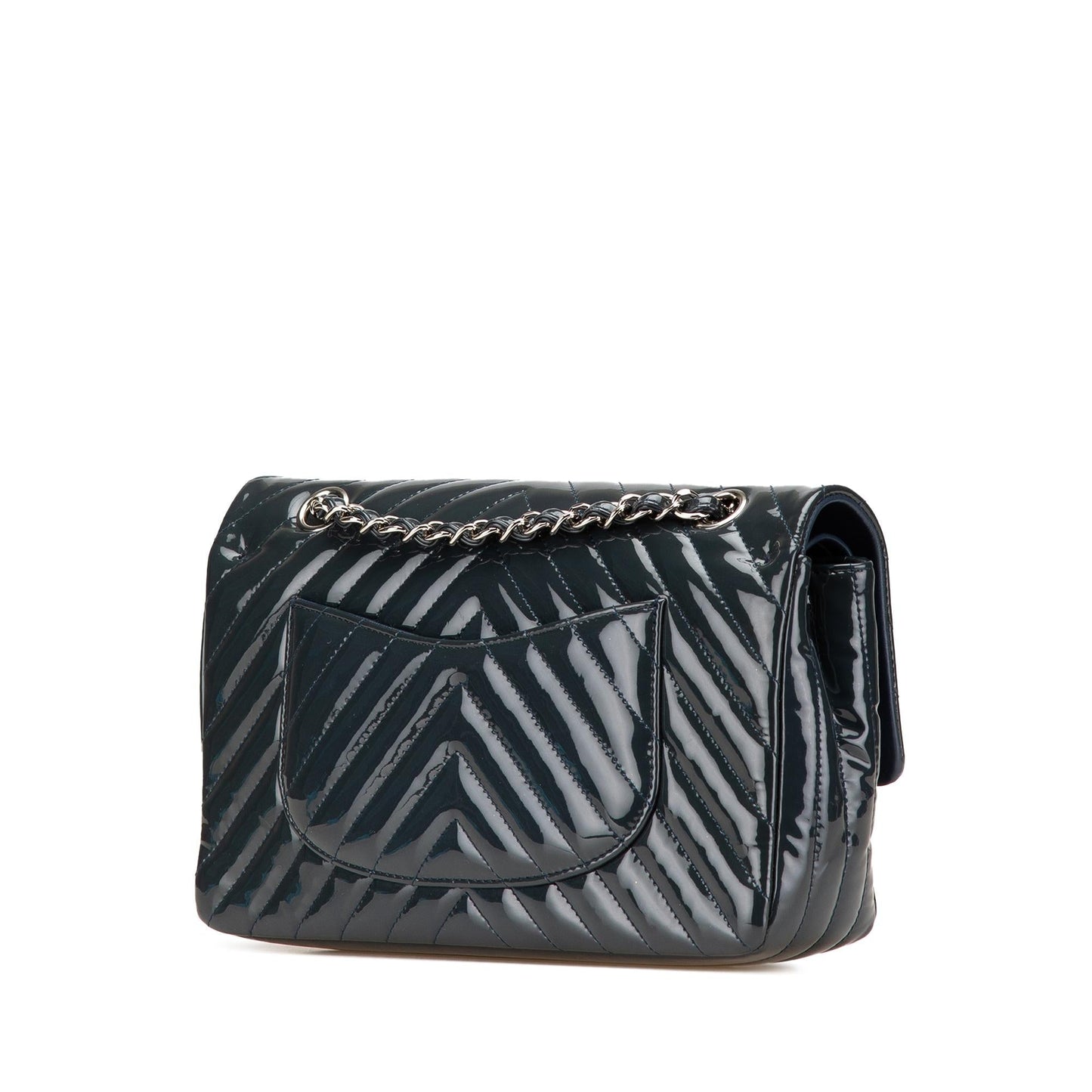 Chanel Classic Chevron Patent Double Flap Handbag Flap 3
