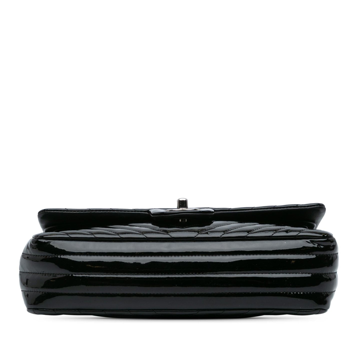 Chanel Classic Chevron Patent Double Flap Handbag Flap 4