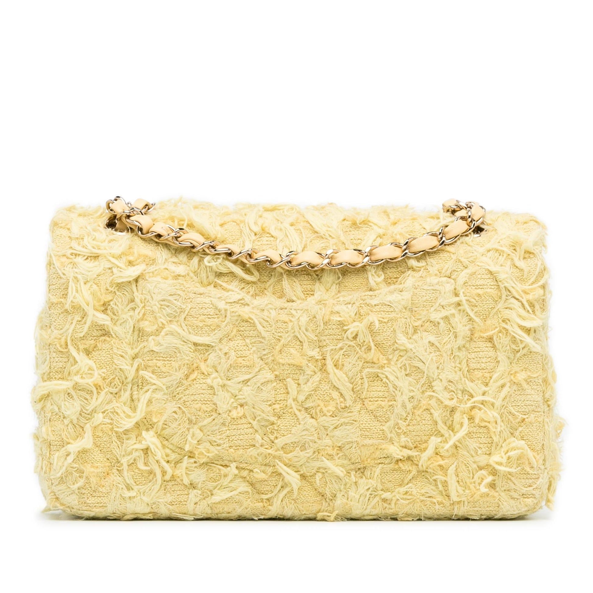 Chanel Medium Classic Fringed Tweed Double Flap (Shg-Pwjce6) Bag