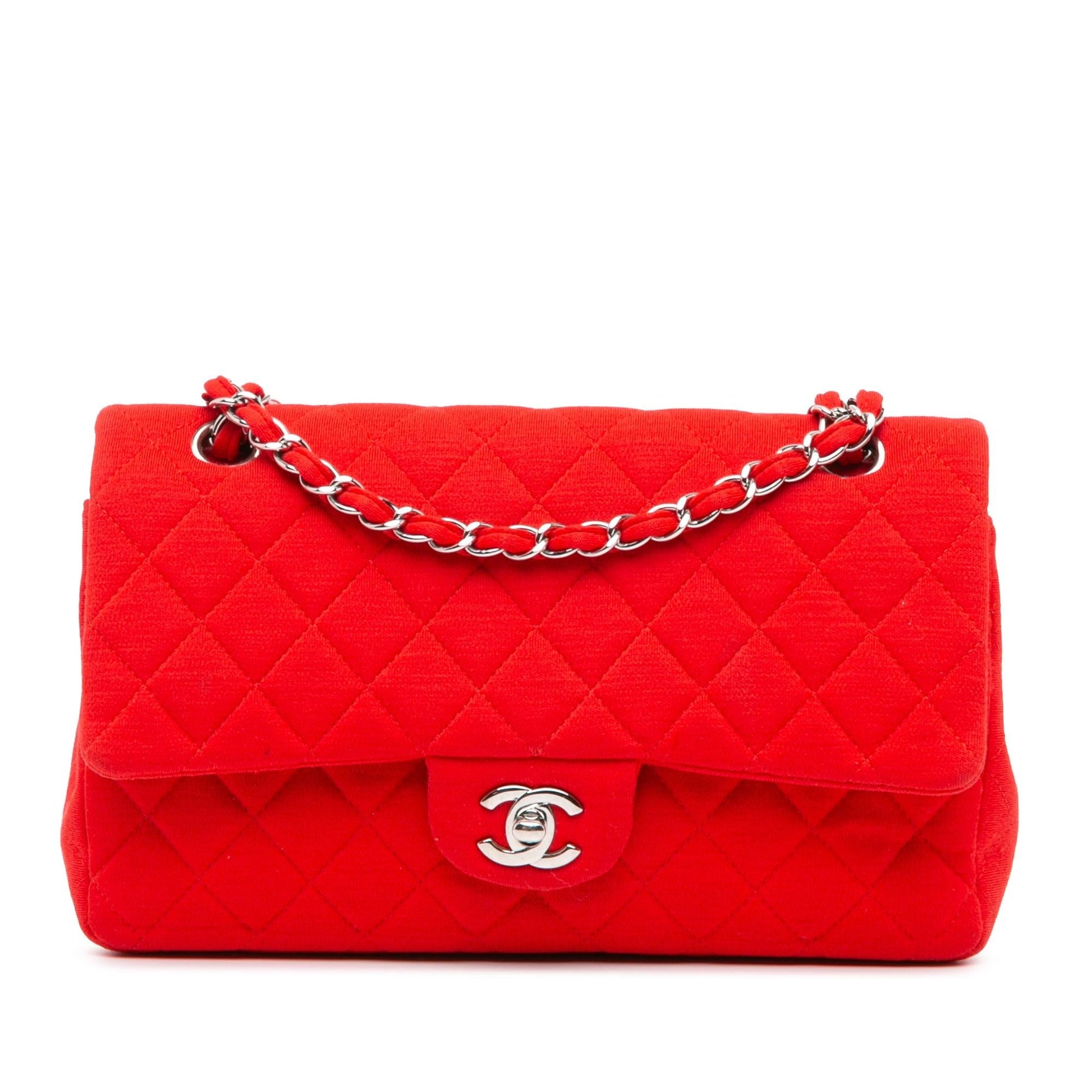 Chanel Classic Jersey Double Flap Handbag Shg 1Ces1P