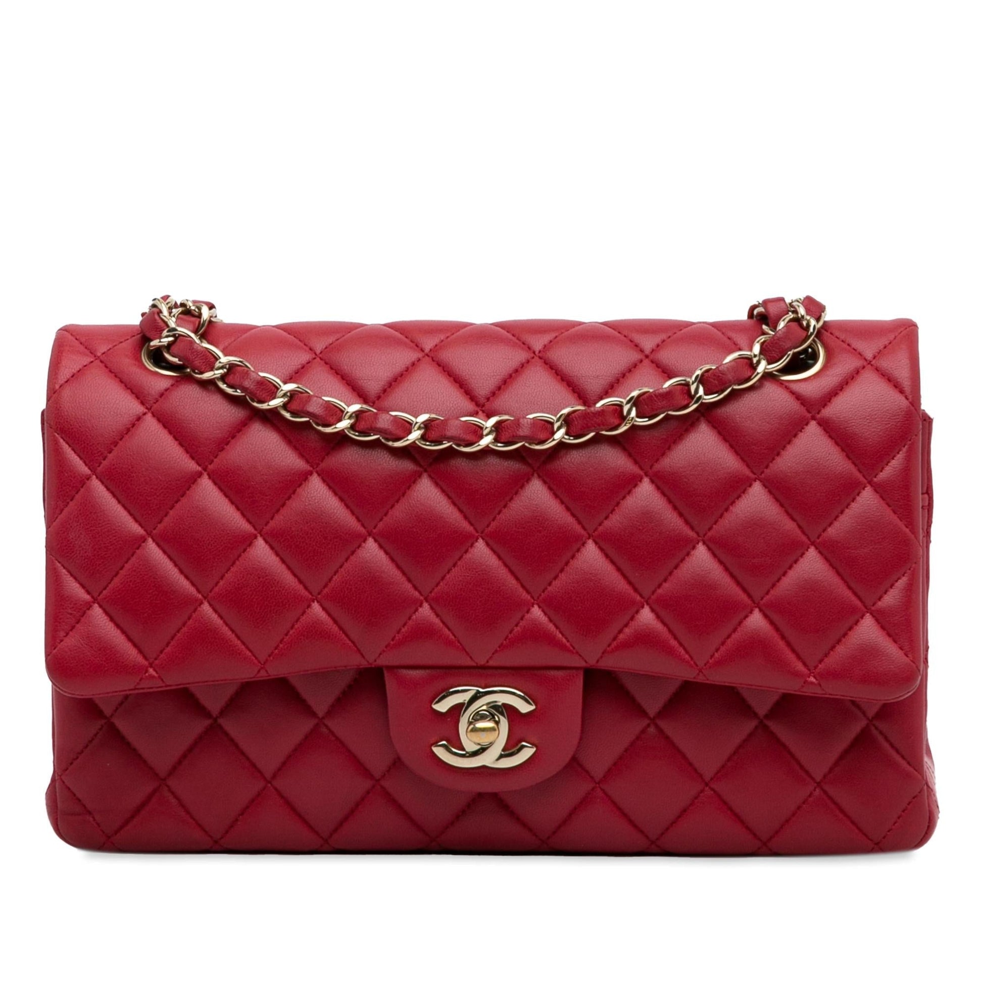 Chanel Medium Classic Lambskin Double Flap (Shg-6Udiqp) Bag