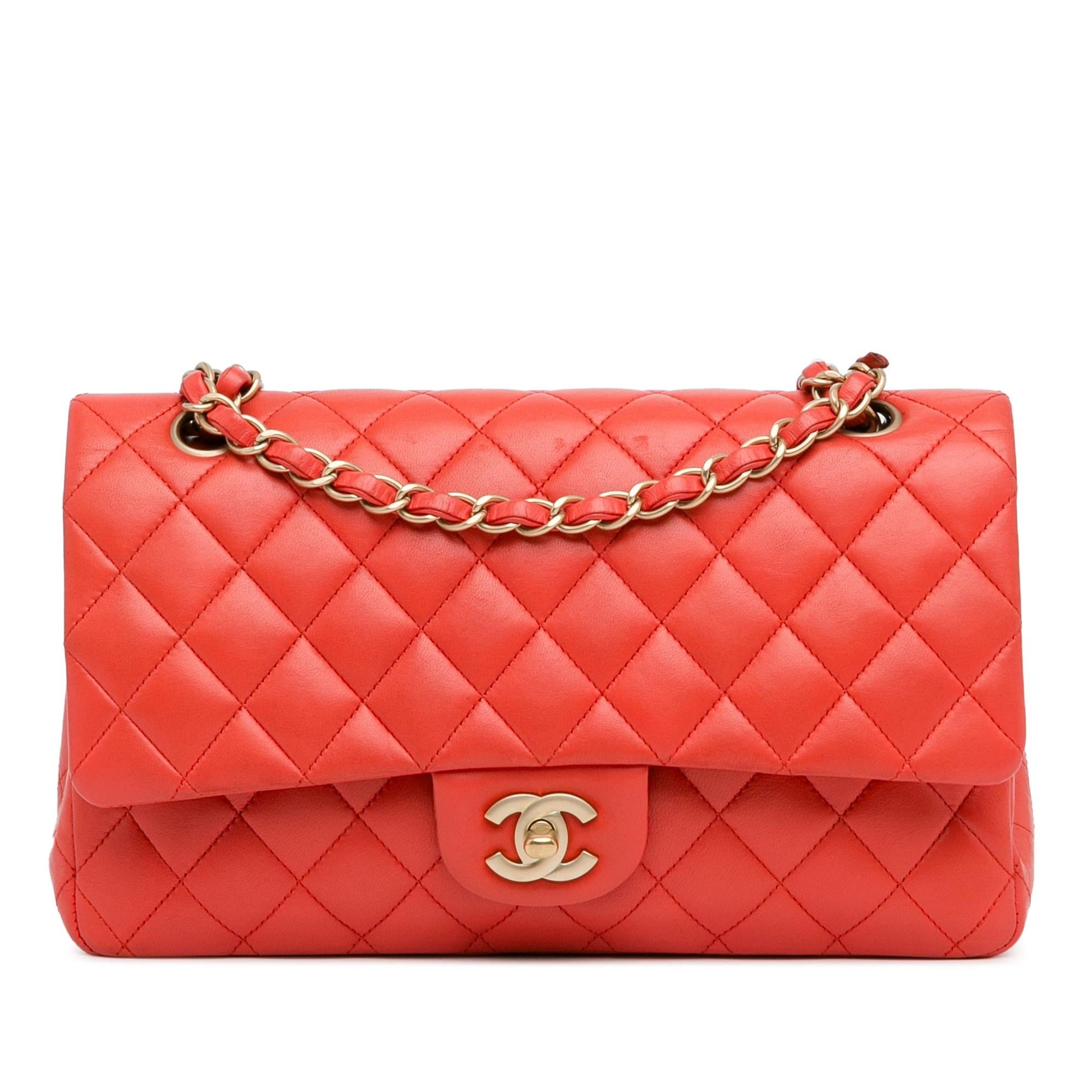 Chanel Medium Classic Lambskin Double Flap (Shg-H1Kink) Bag