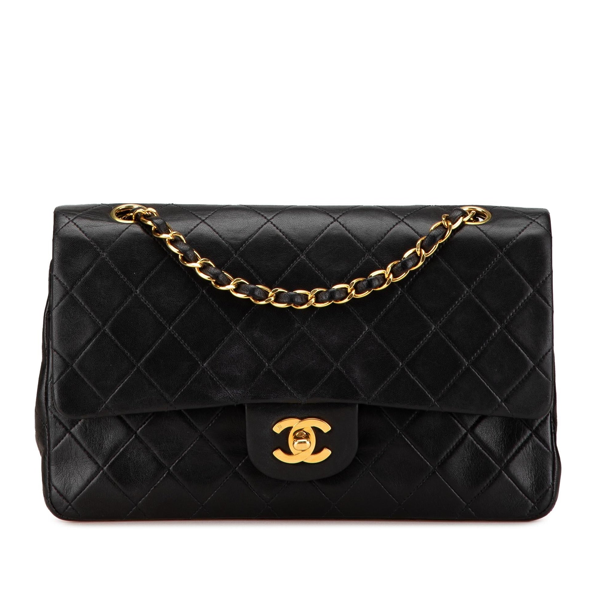 Chanel Classic Lambskin Double Flap Handbag Shg Fx4Uk8