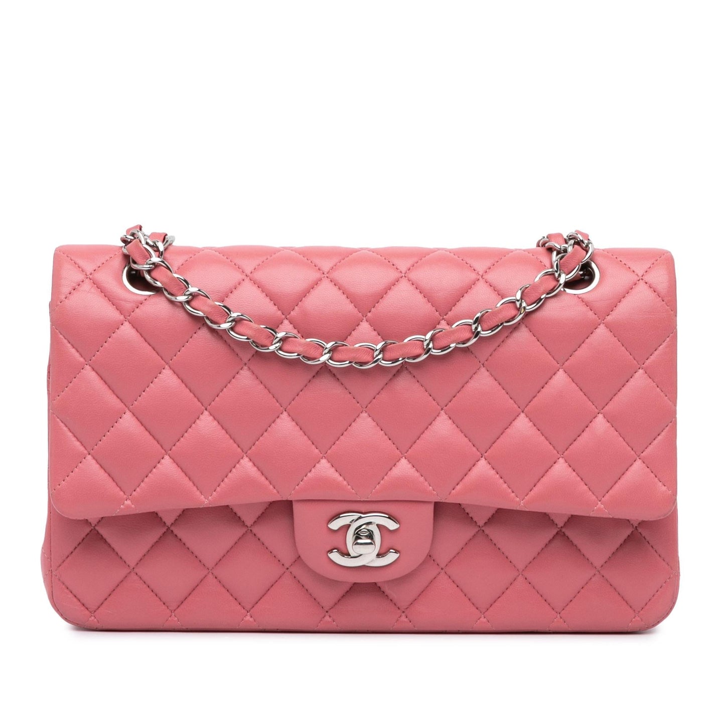 Chanel Classic Lambskin Double Flap Handbag Shg Lwjydo