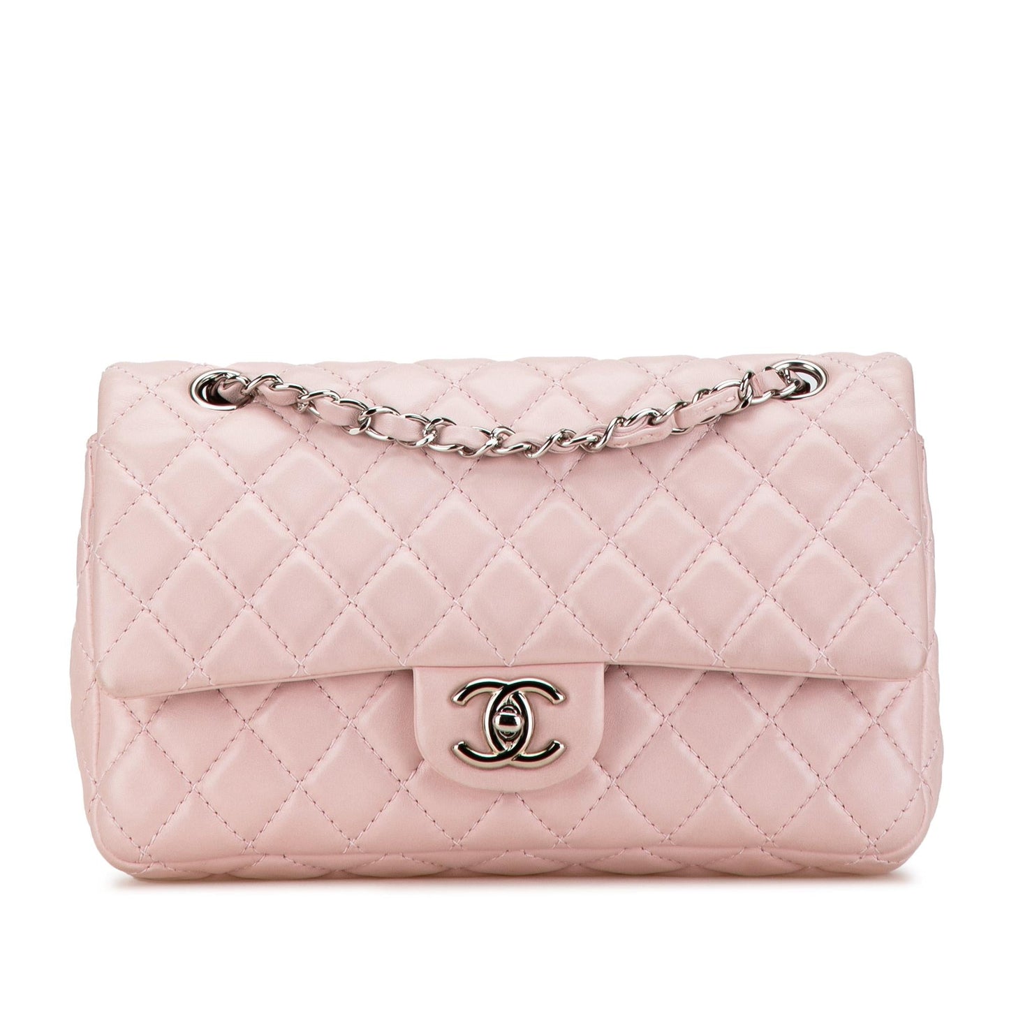 Chanel Classic Lambskin Double Flap Handbag Shg Zz3H43