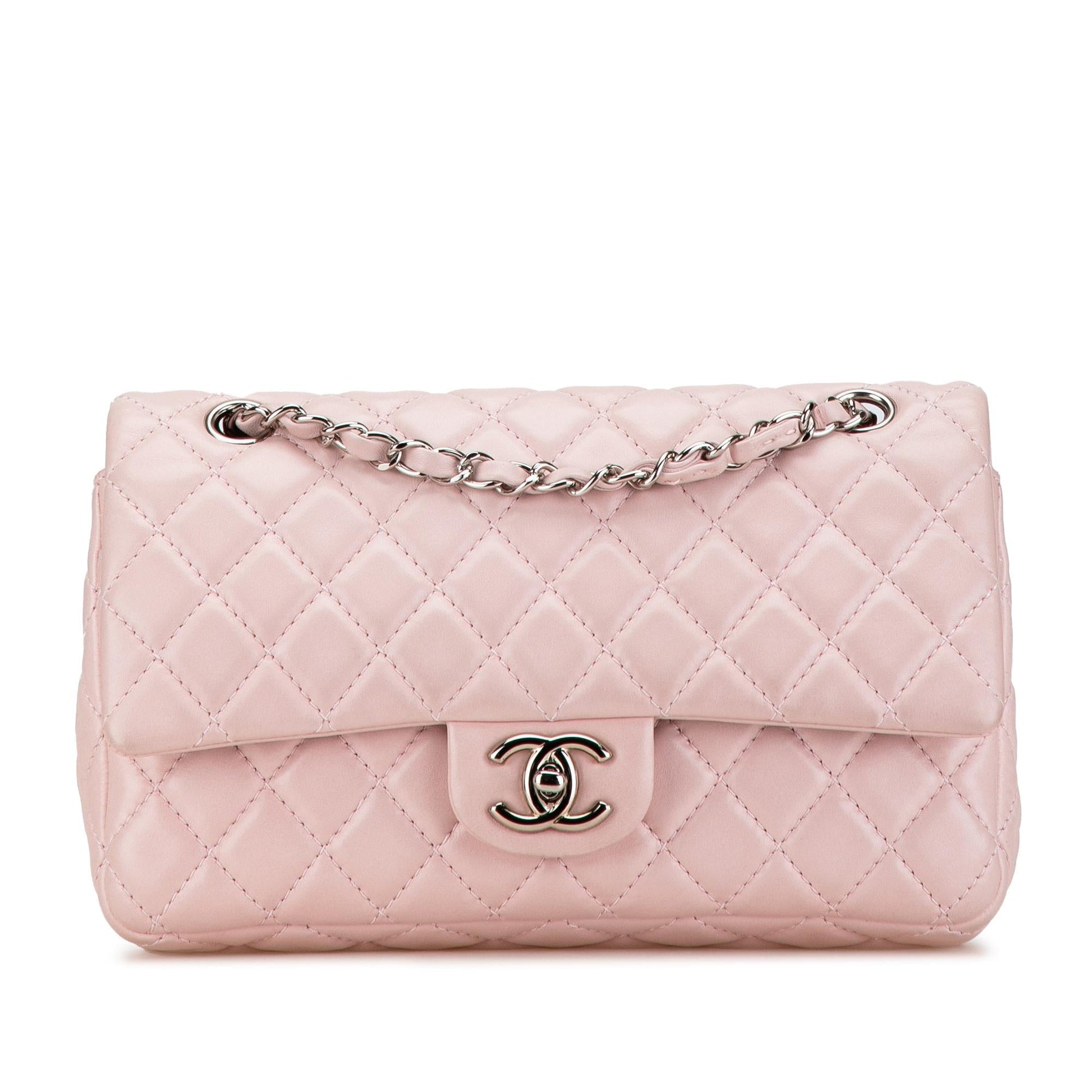Chanel Classic Lambskin Double Flap Handbag Shg Zz3H43