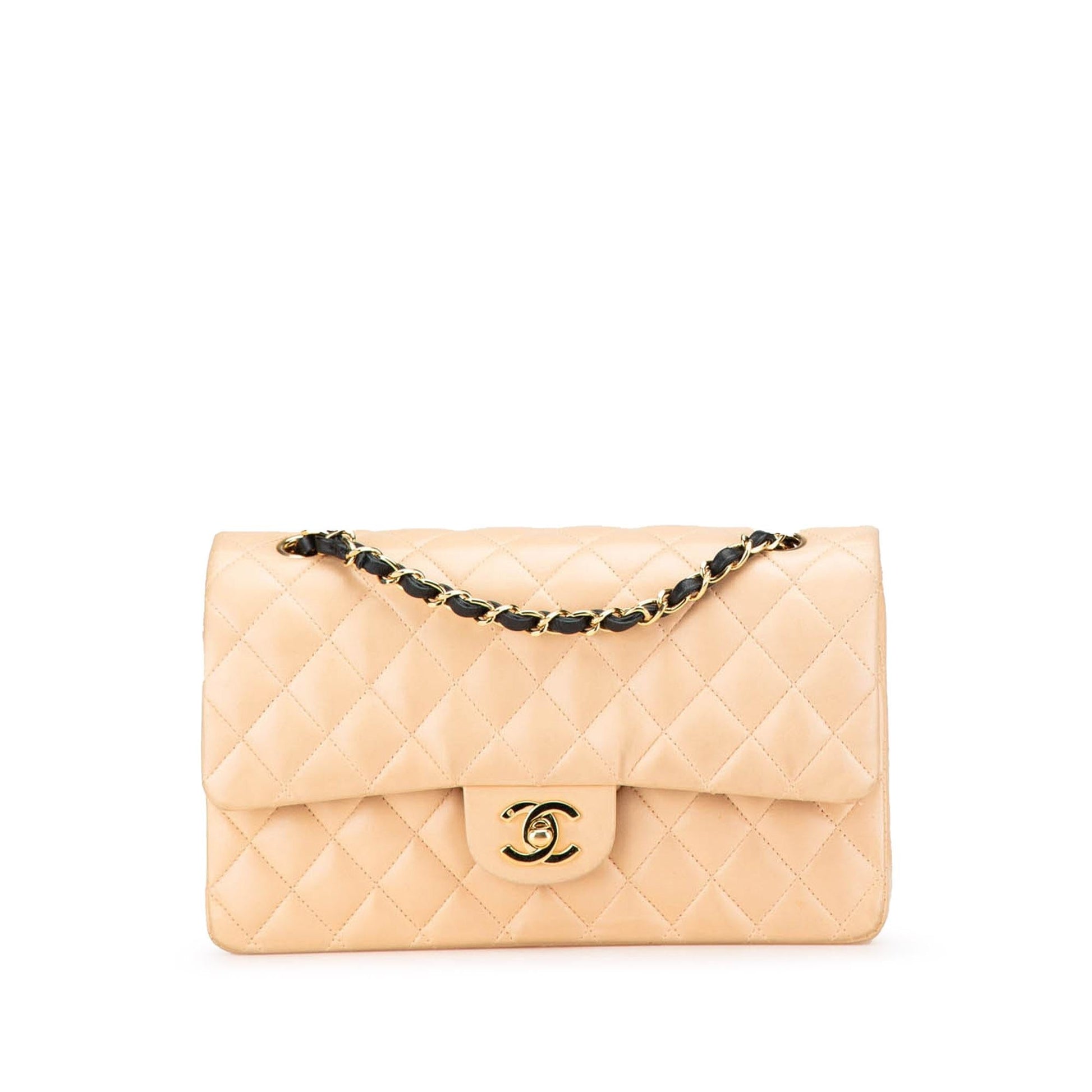 Chanel Classic Lambskin Double Flap Handbag Shg Fe8Z1B