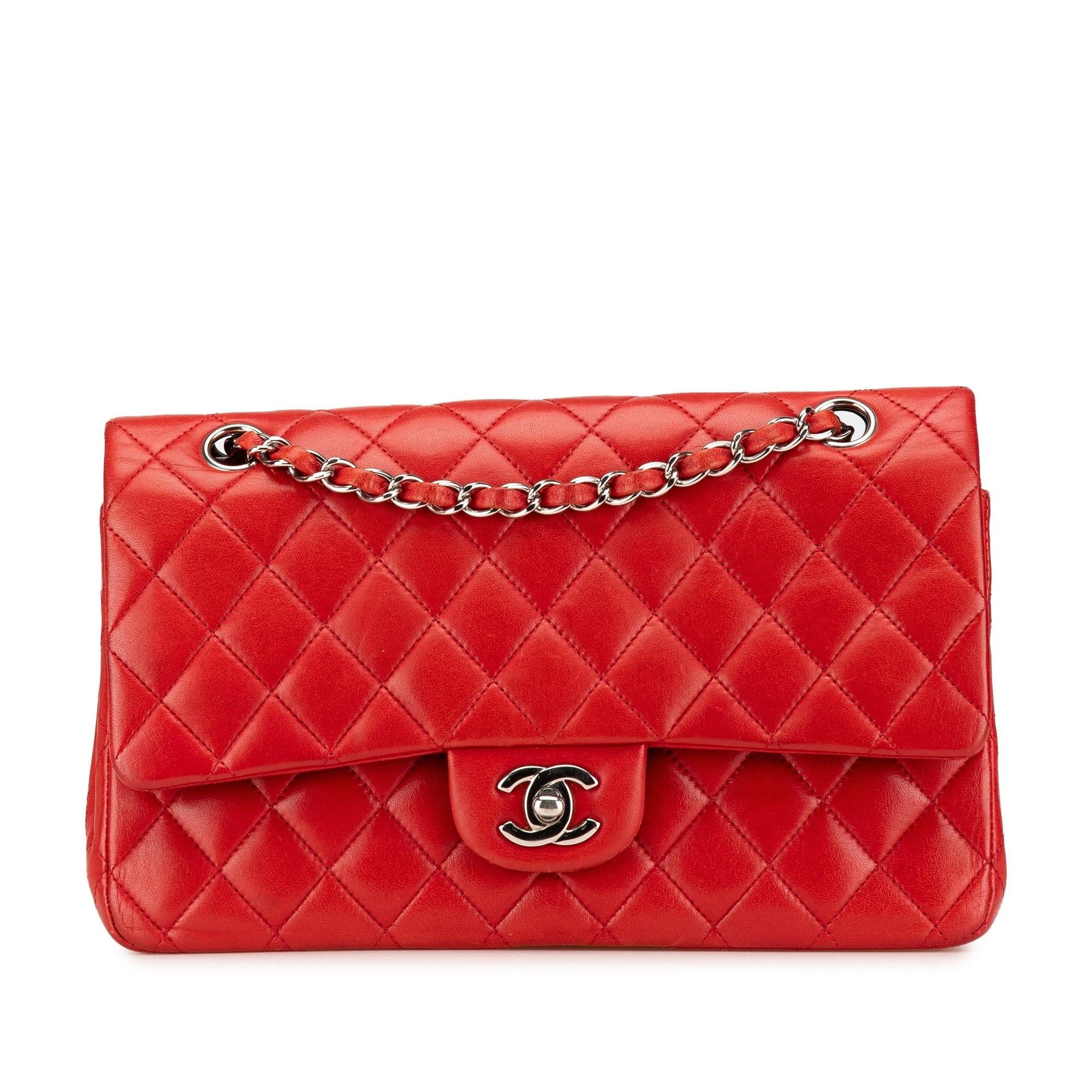 Chanel Classic Lambskin Double Flap Handbag Flap 9