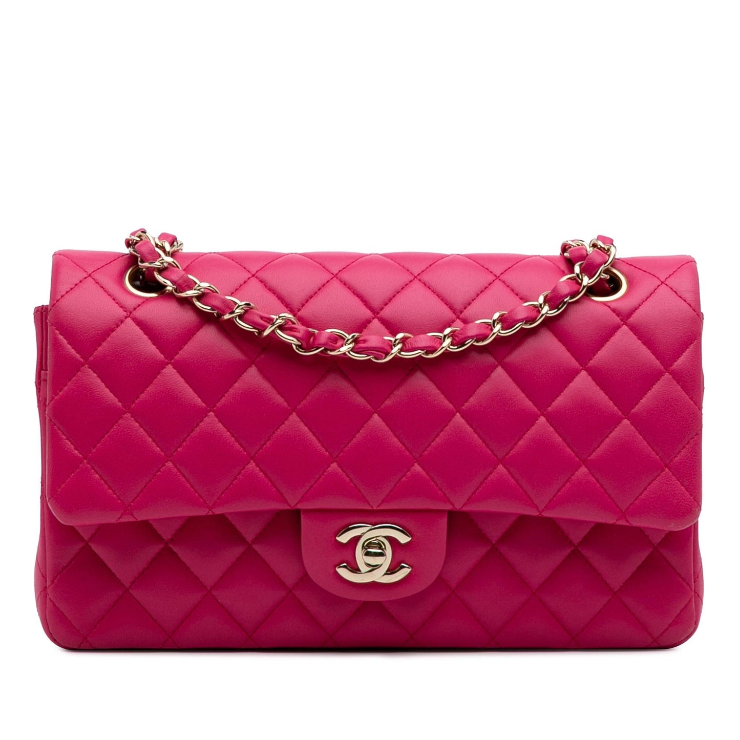 Chanel Classic Lambskin Double Flap Handbag Flap 14