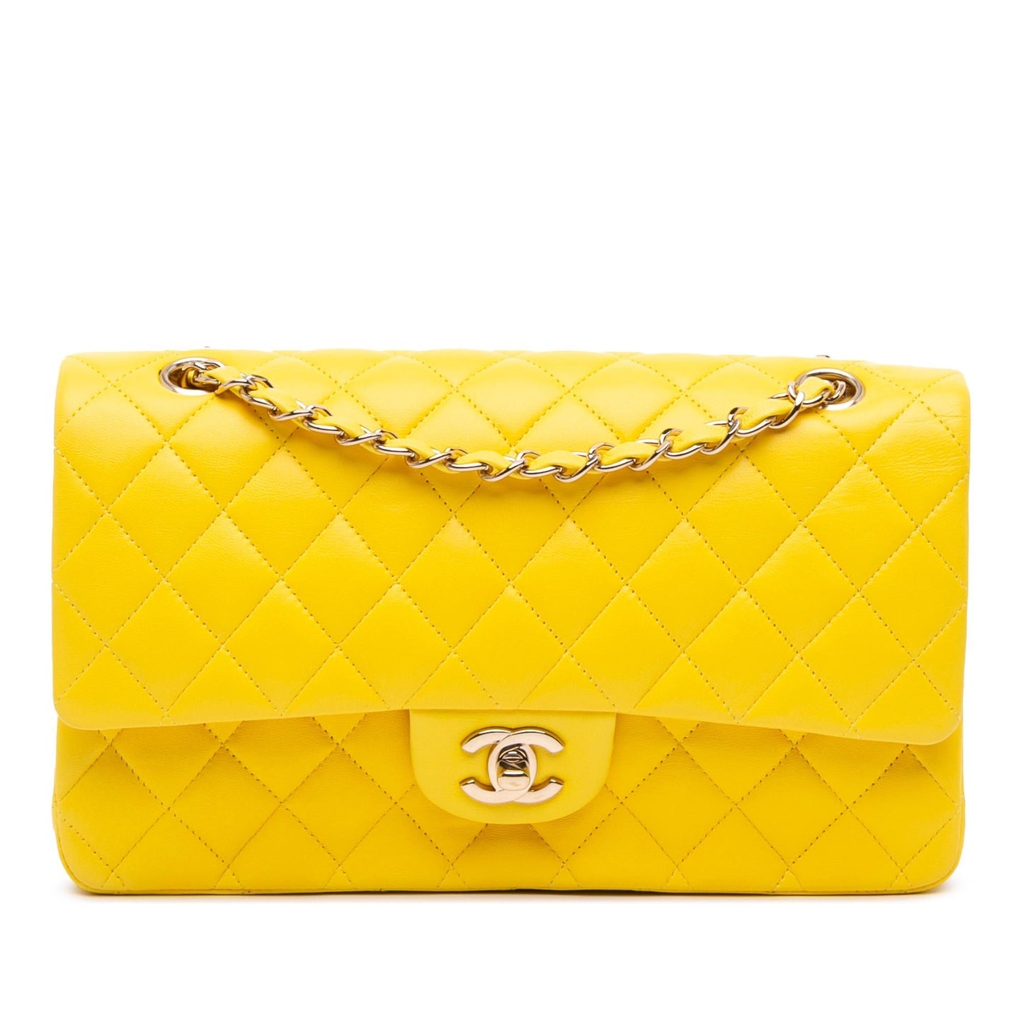 Chanel Classic Lambskin Double Flap Handbag Flap 25