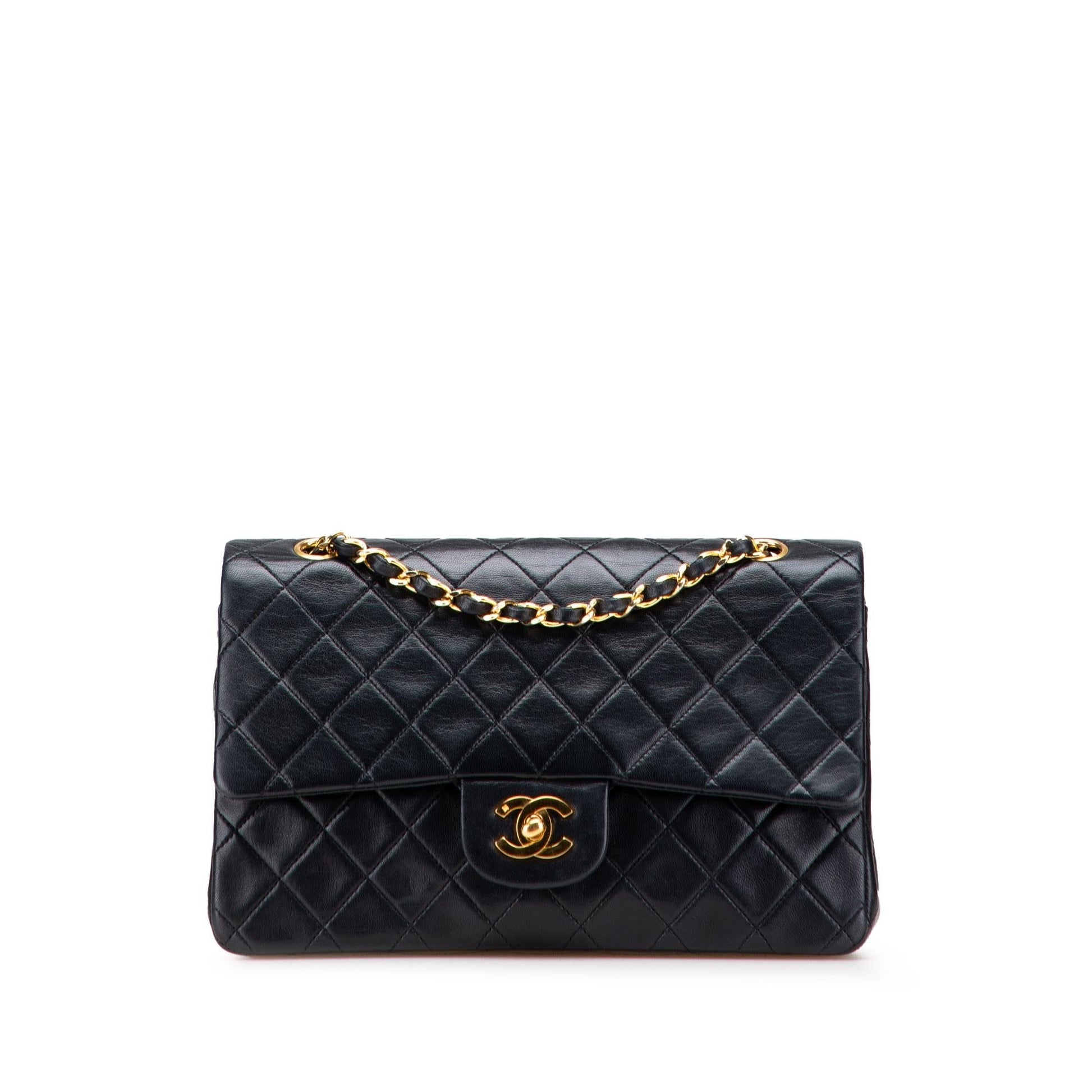 Chanel Classic Lambskin Double Flap Handbag Flap 27