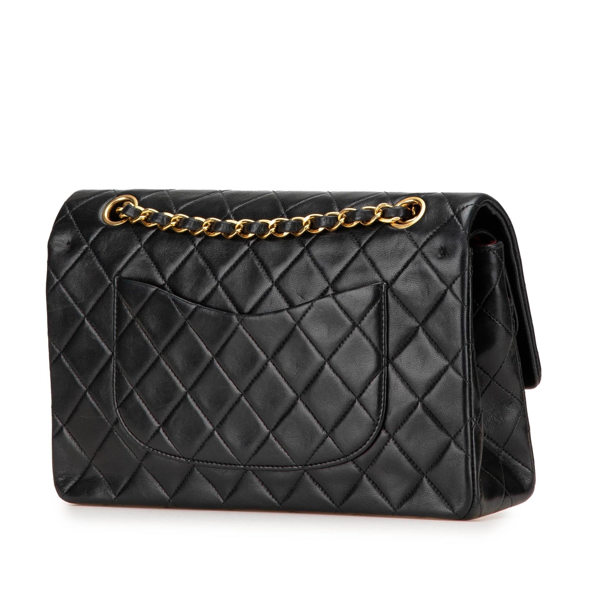 Chanel Classic Lambskin Double Flap Handbag Flap 35