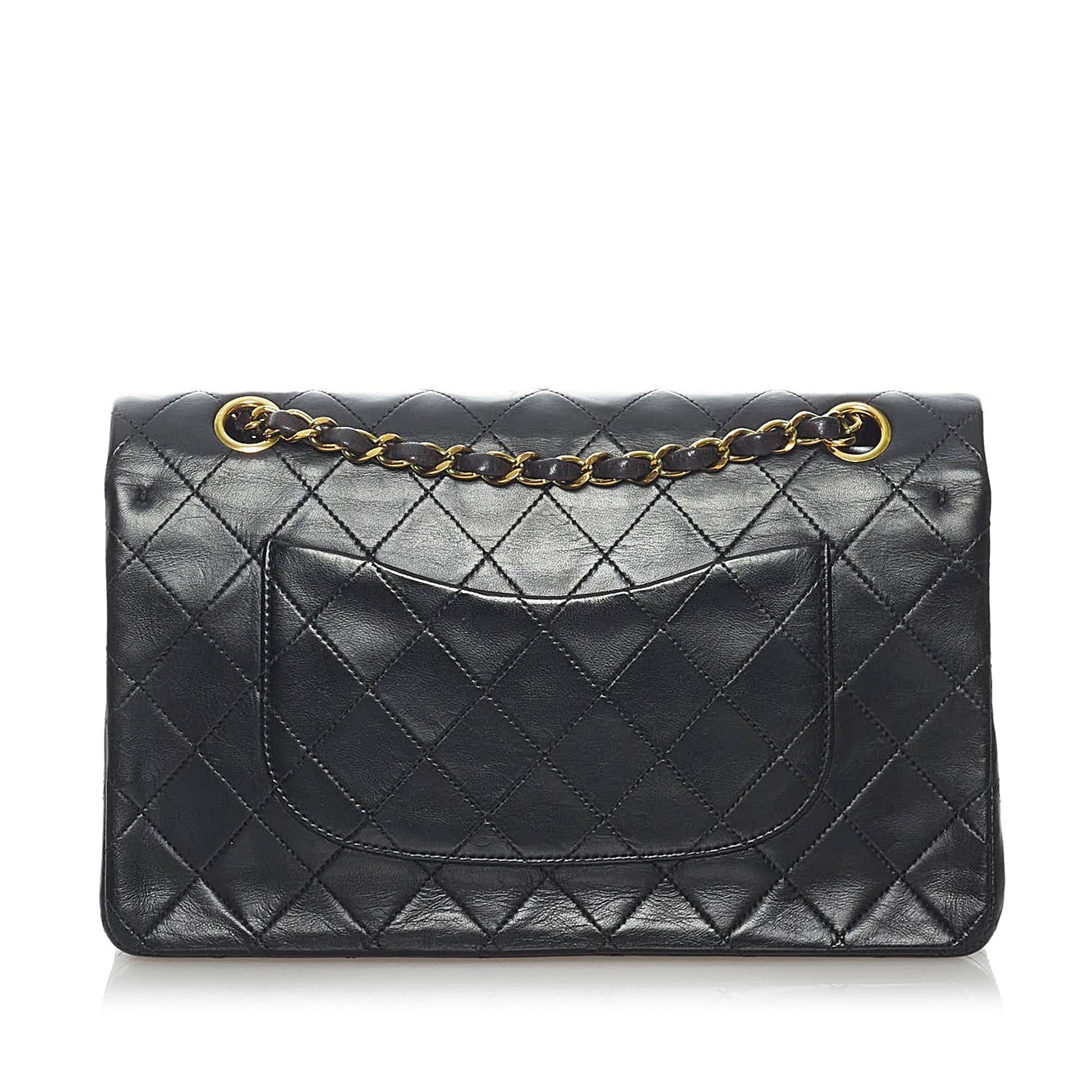 Chanel Classic Lambskin Double Flap SHG Leather Shoulder Bag 16