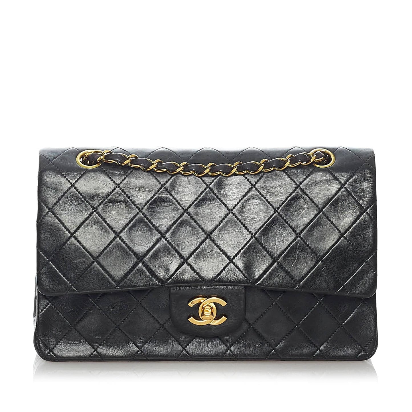 Chanel Classic Lambskin Double Flap SHG Leather Shoulder Bag 16
