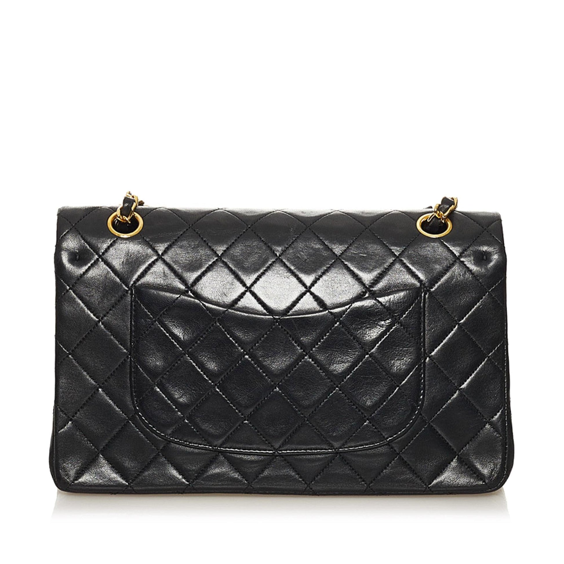Chanel Classic Lambskin Double Flap SHG Leather Shoulder Bag 17