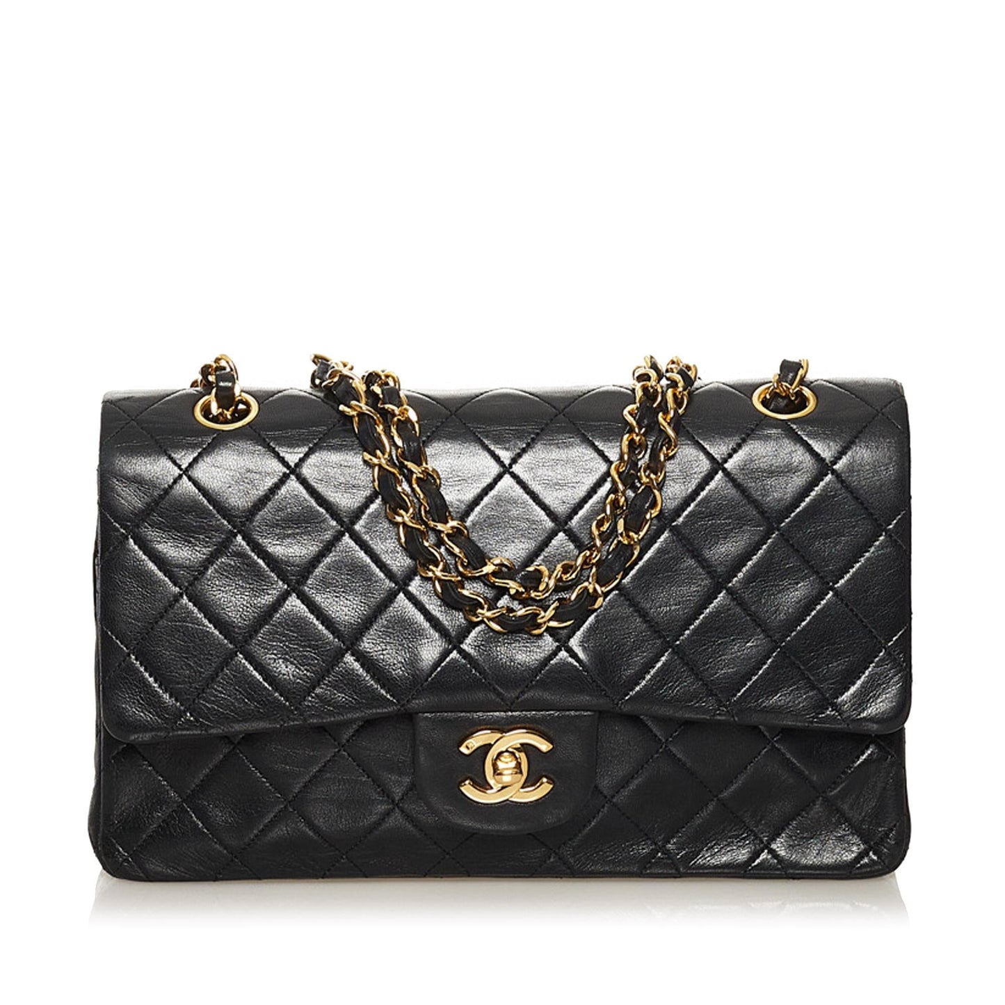 Chanel Classic Lambskin Double Flap SHG Leather Shoulder Bag 17