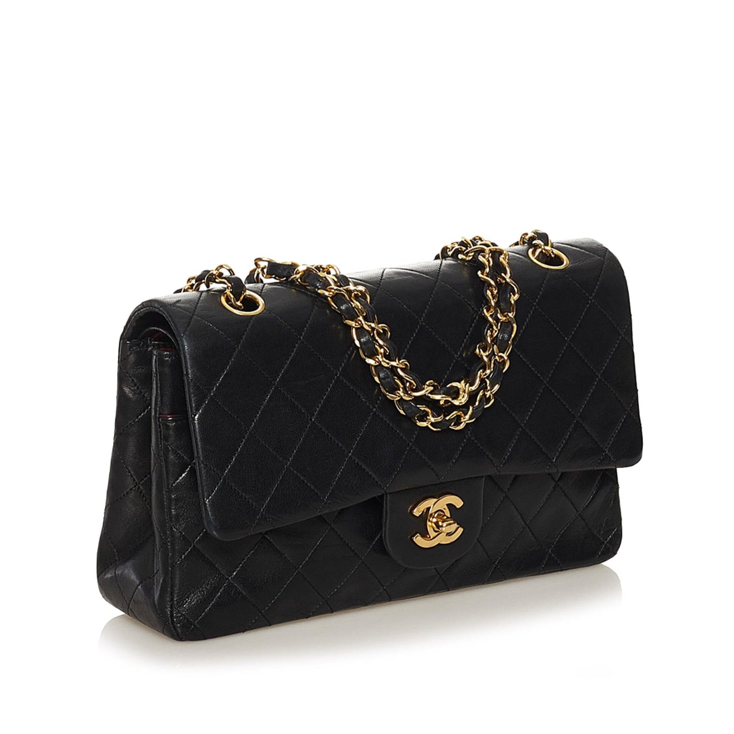 Chanel Classic Lambskin Double Flap SHG Leather Shoulder Bag 17