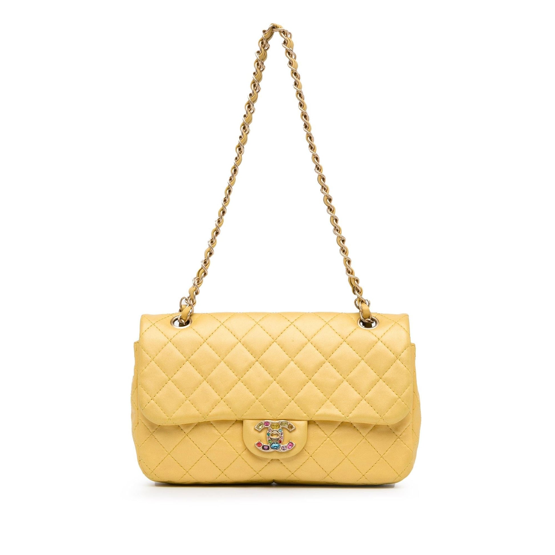 Chanel Classic Lambskin Precious Jewel Single Flap Handbag