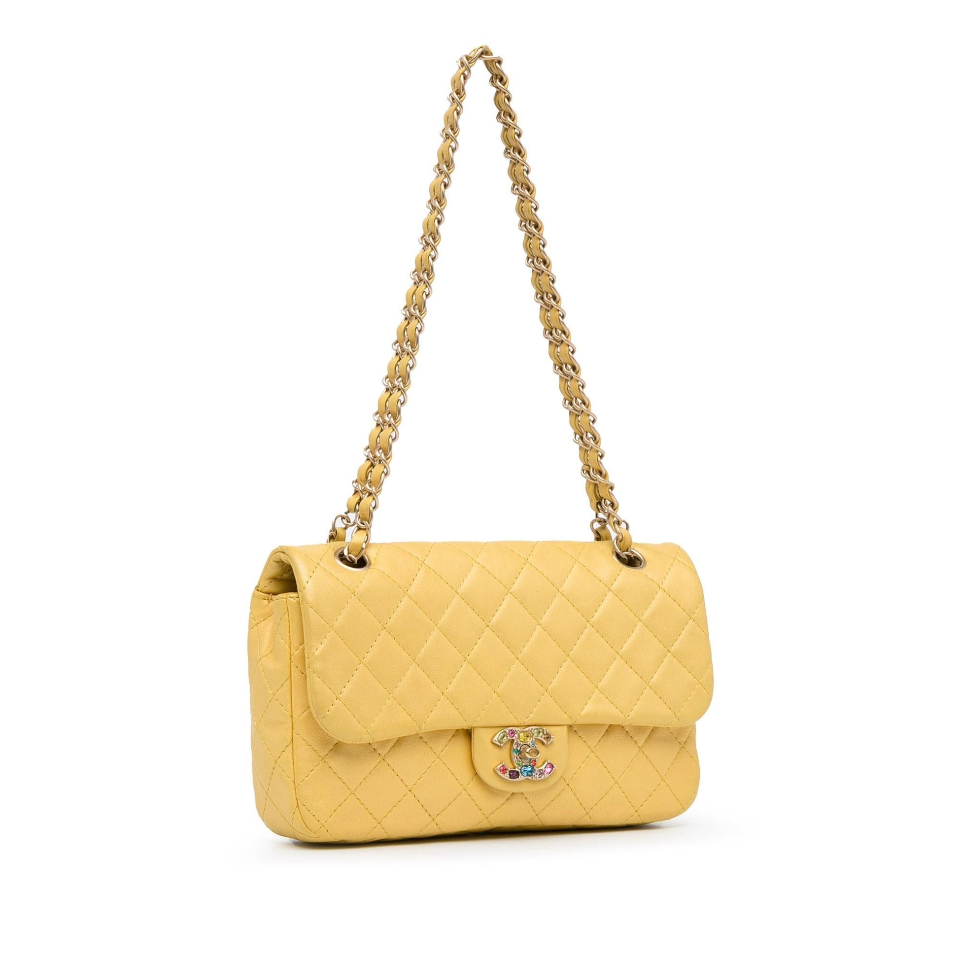 Chanel Classic Lambskin Precious Jewel Single Flap Handbag