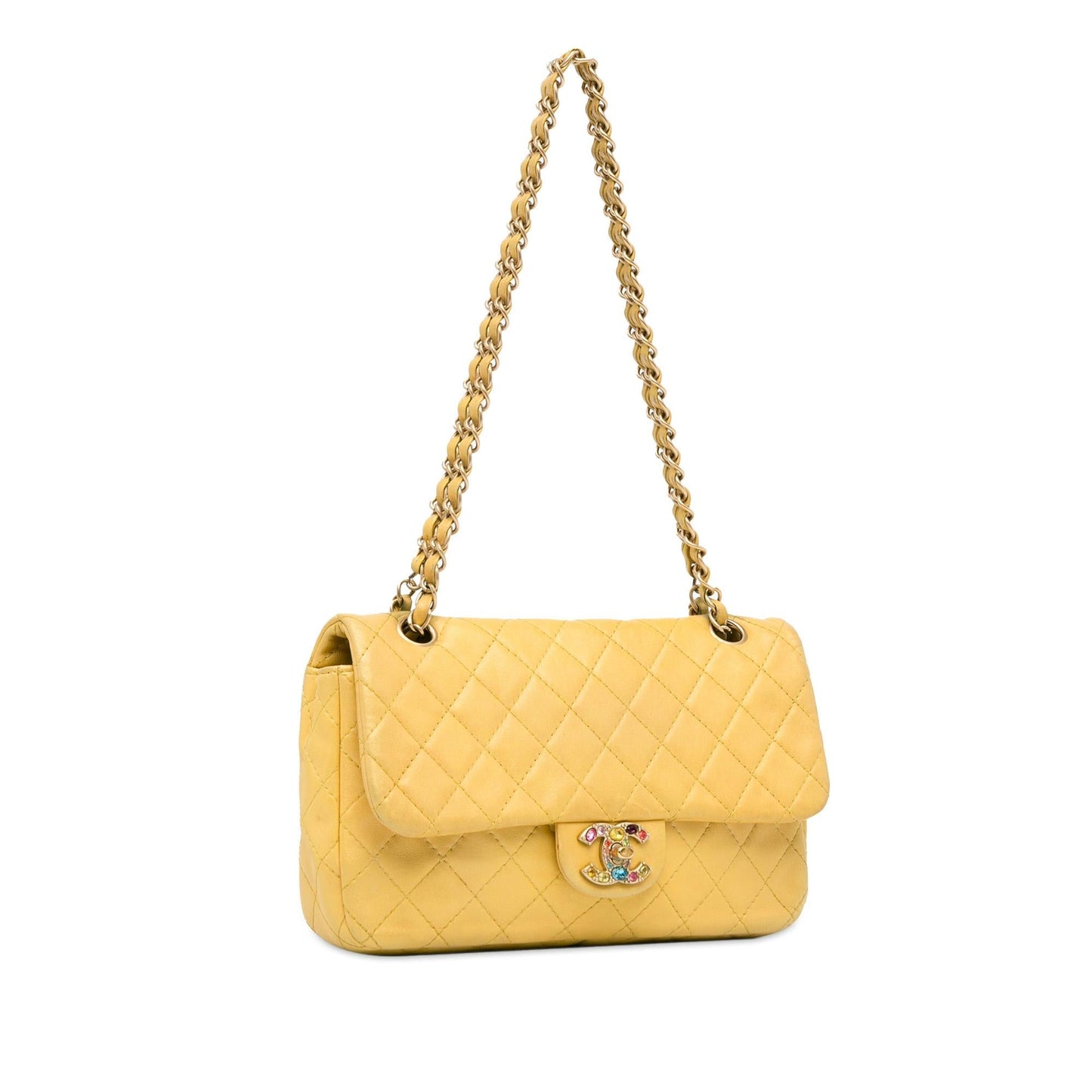 Chanel Classic Lambskin Precious Jewel Single Flap Handbag Shg Xnma6A