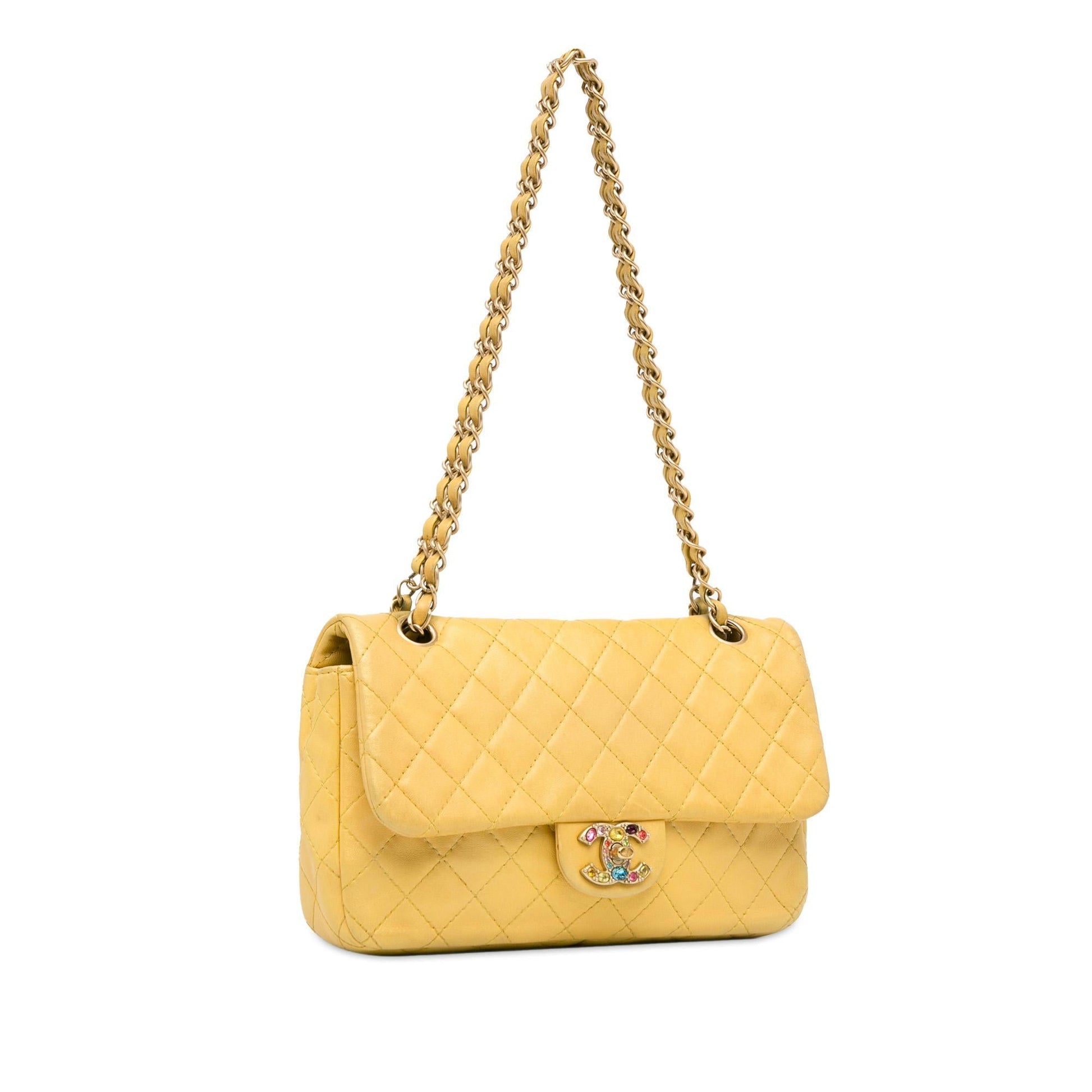 Chanel Classic Lambskin Precious Jewel Single Flap Handbag Shg Xnma6A