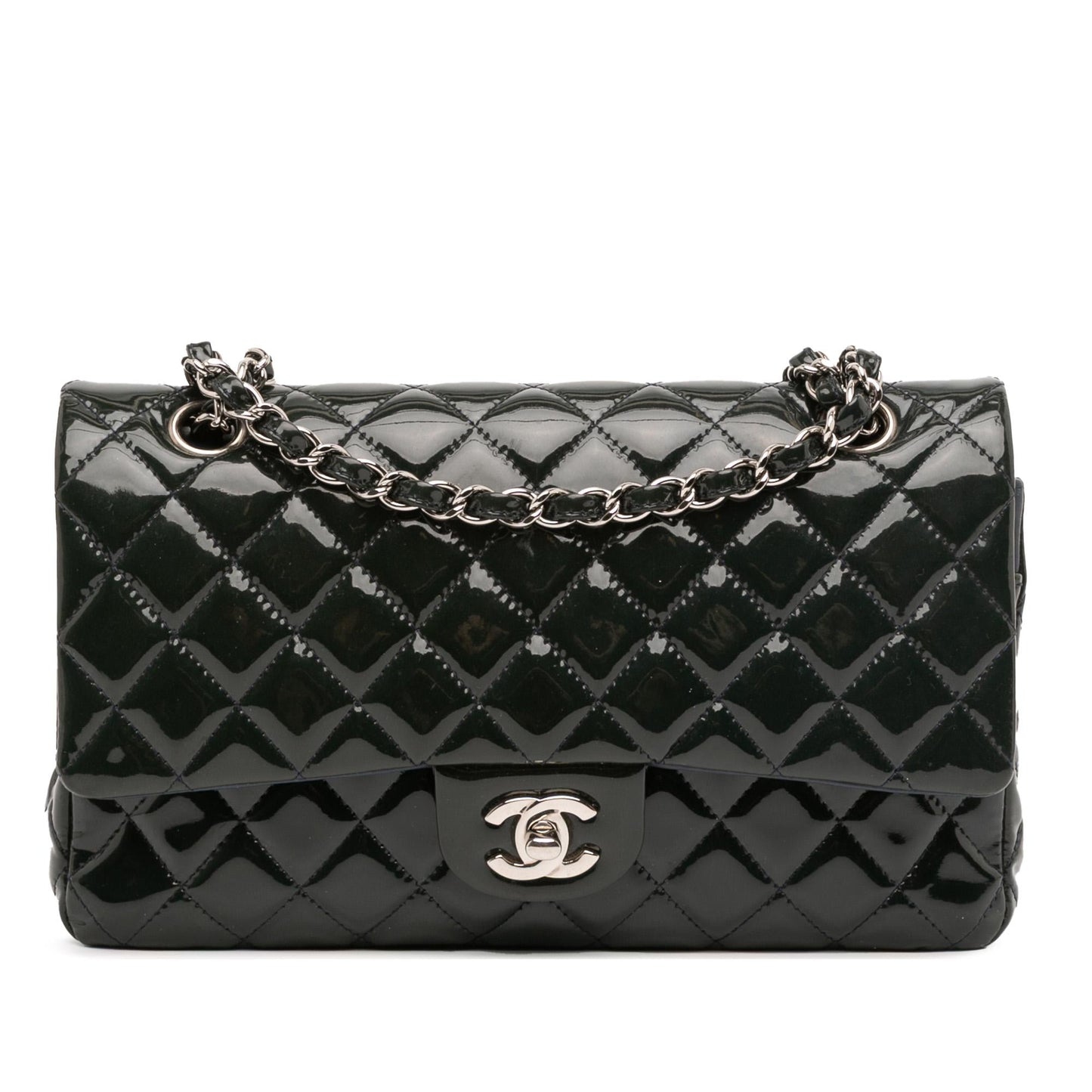 Chanel Classic Patent Double Fla Handbag