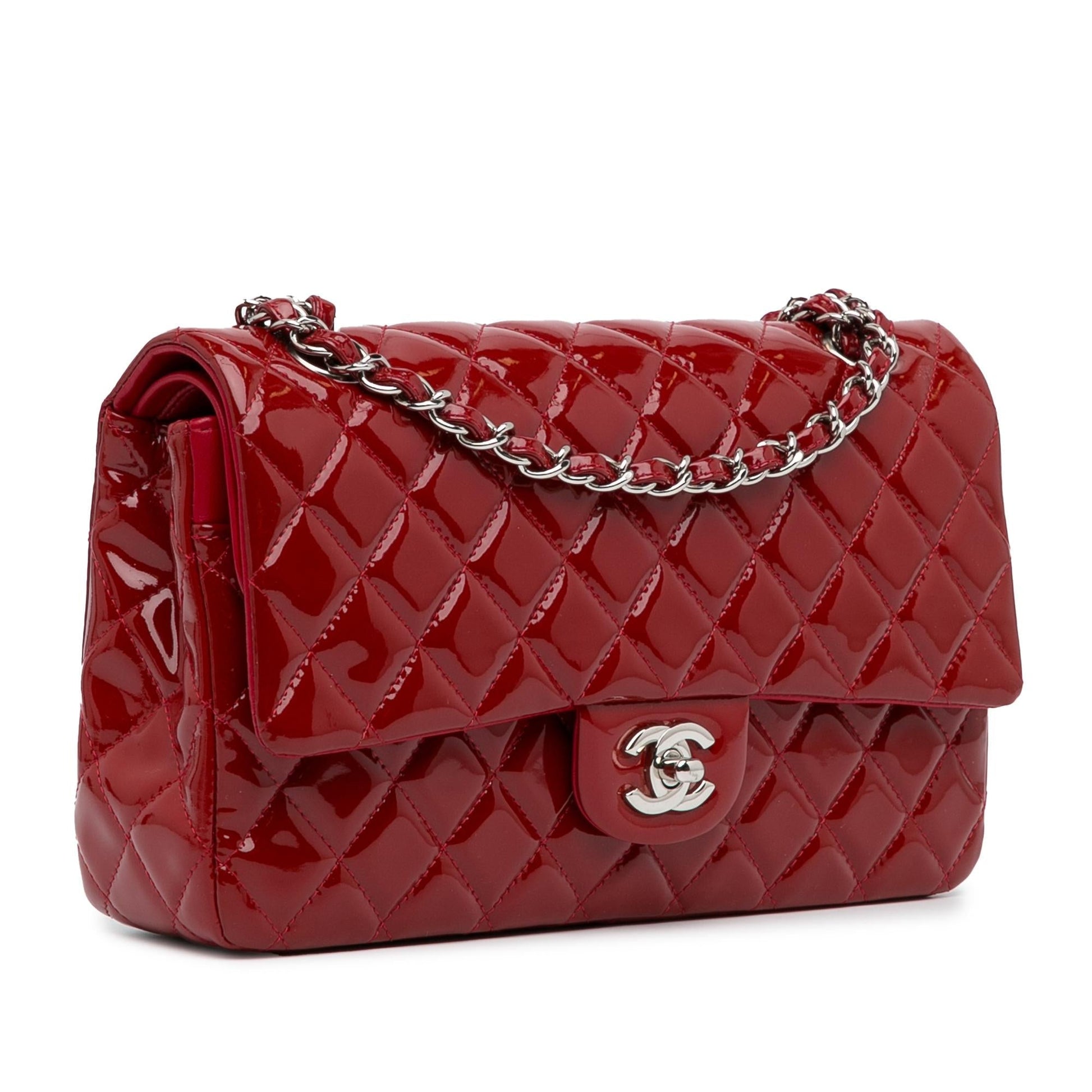 Chanel Medium Classic Patent Double Flap (Shg-Awkjwo) Bag