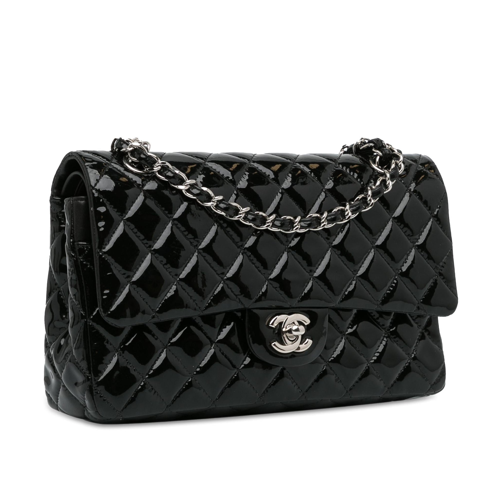 Chanel Medium Classic Patent Double Flap (Shg-Mstm2R) Bag