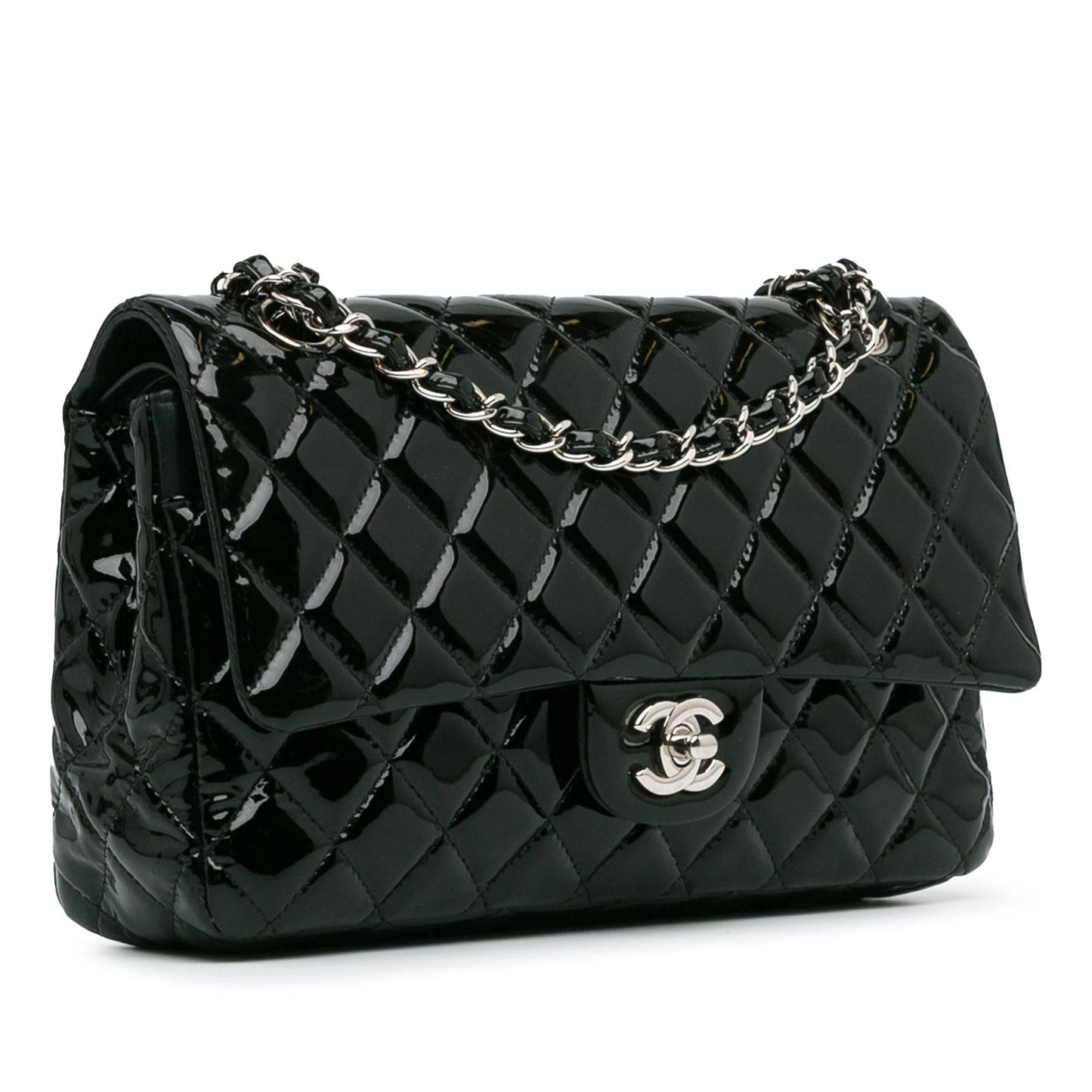 Chanel Medium Classic Patent Double Flap (Shg-Gxzpcu) Bag