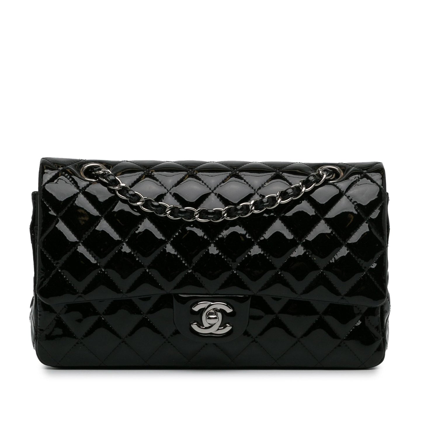 Chanel Medium Classic Patent Double Flap (Shg-Lofzhy) Bag