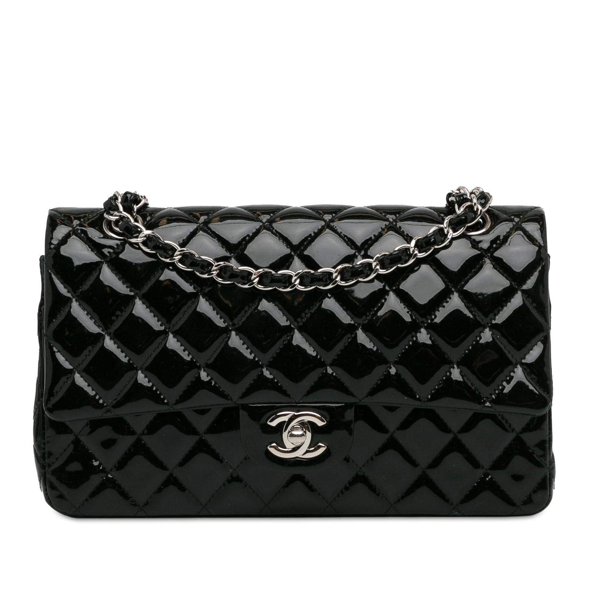 Chanel Medium Classic Patent Double Flap (Shg-2Rar0D) Bag