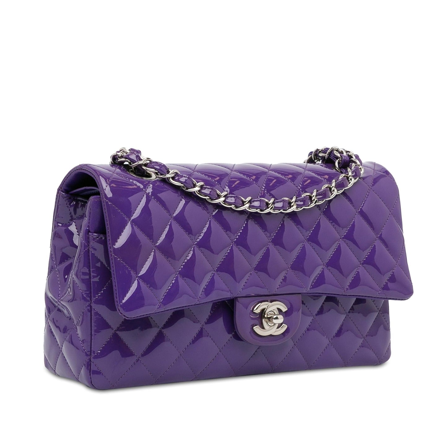 Chanel Medium Classic Patent Double Flap (Shg-Pgzzwl) Bag