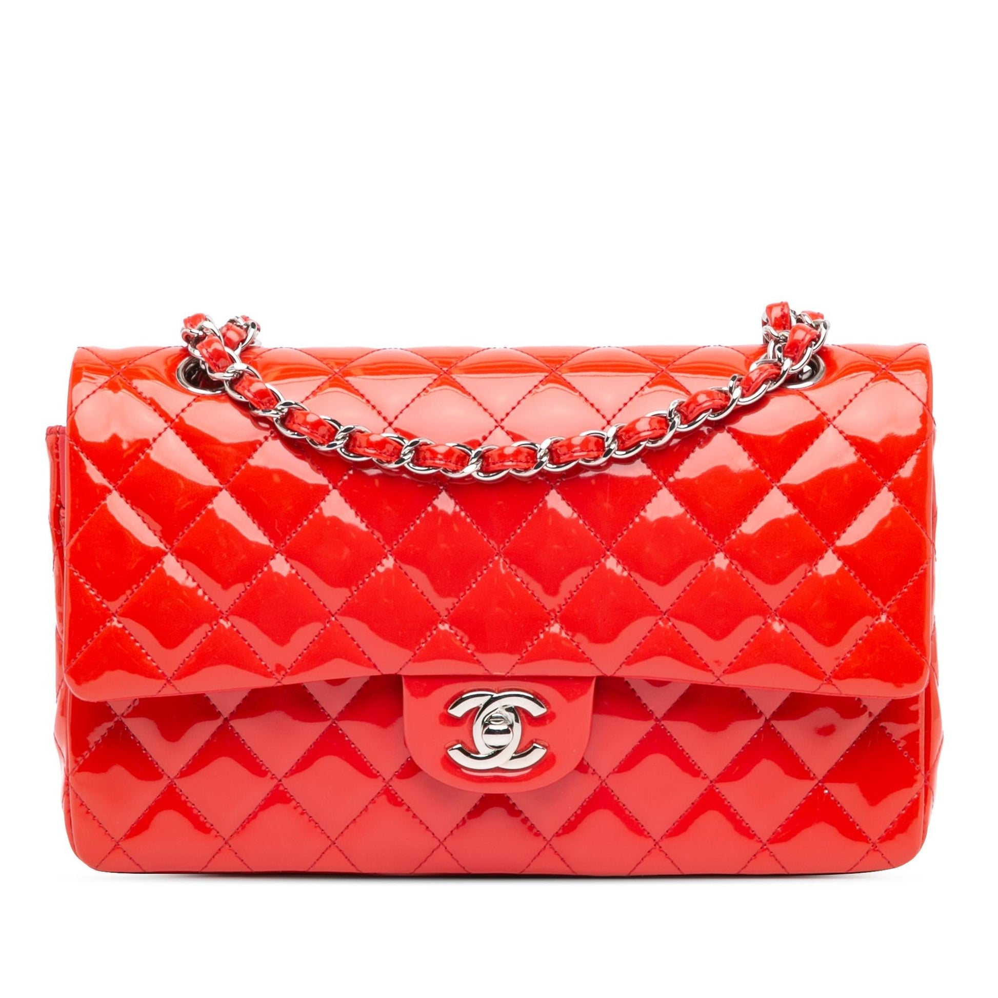 Chanel Classic Patent Double Flap Handbag Shg P3Kma6