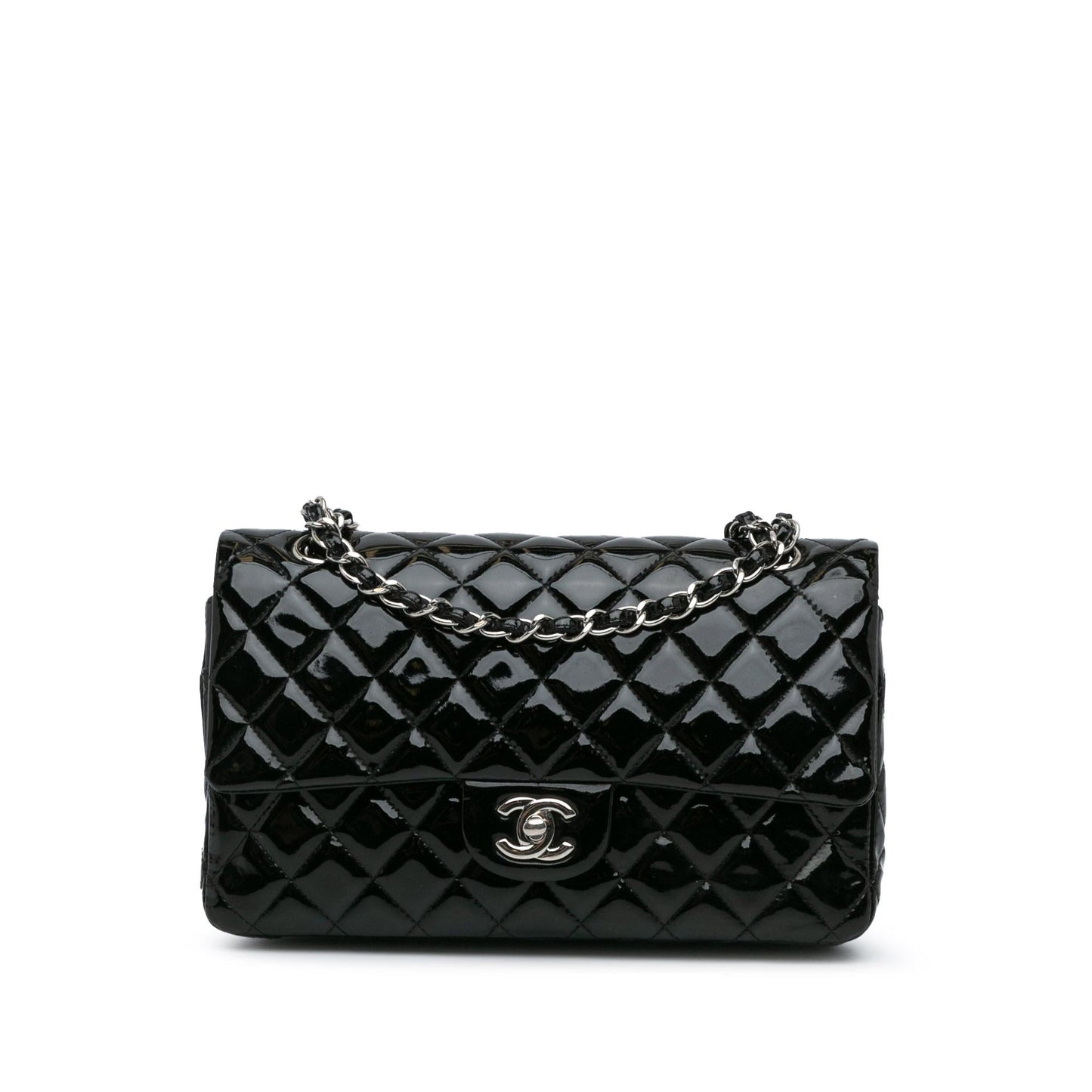Chanel Classic Patent Double Flap Handbag Shg Tc4Kqv