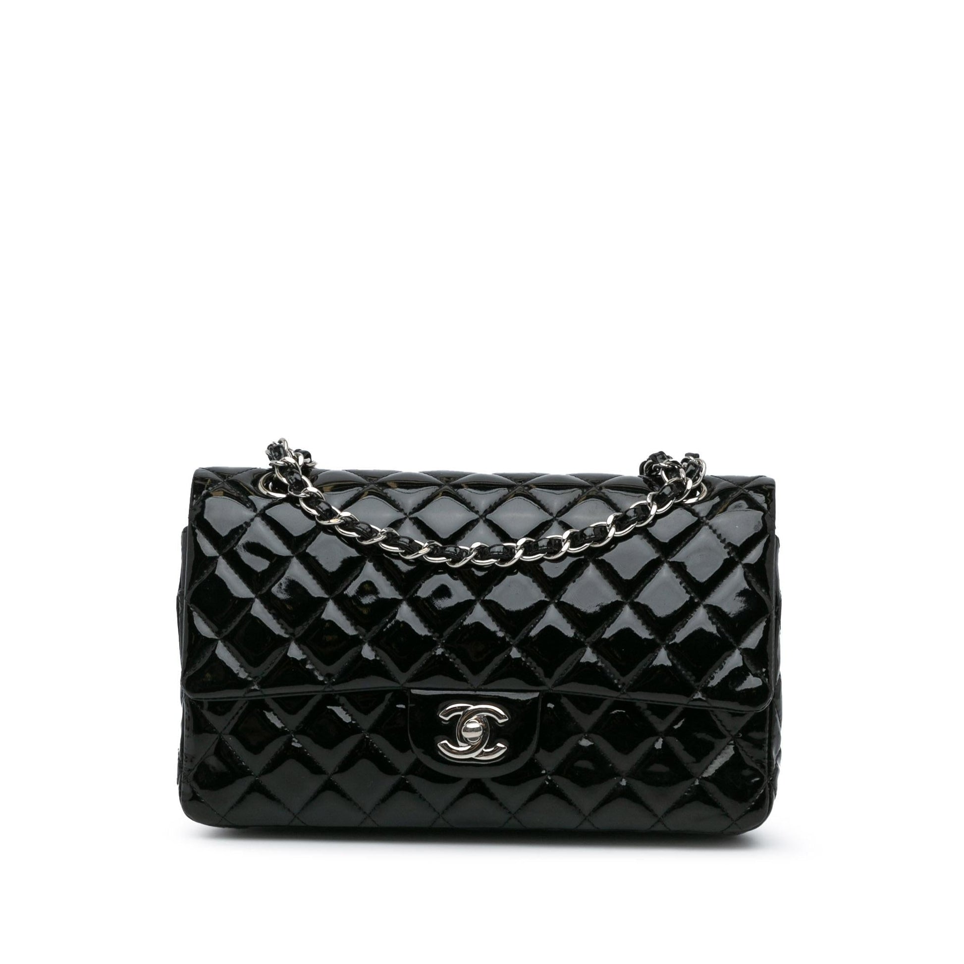 Chanel Classic Patent Double Flap Handbag Shg Tc4Kqv