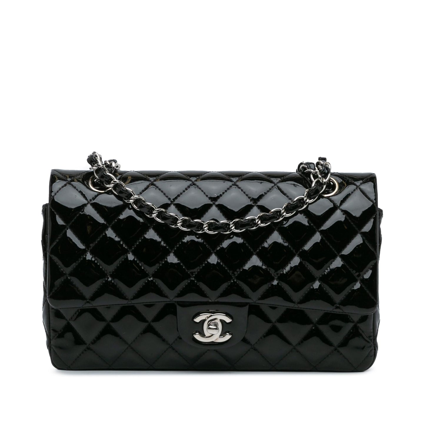 Chanel Classic Patent Double Flap Handbag Shg Mpqk5E