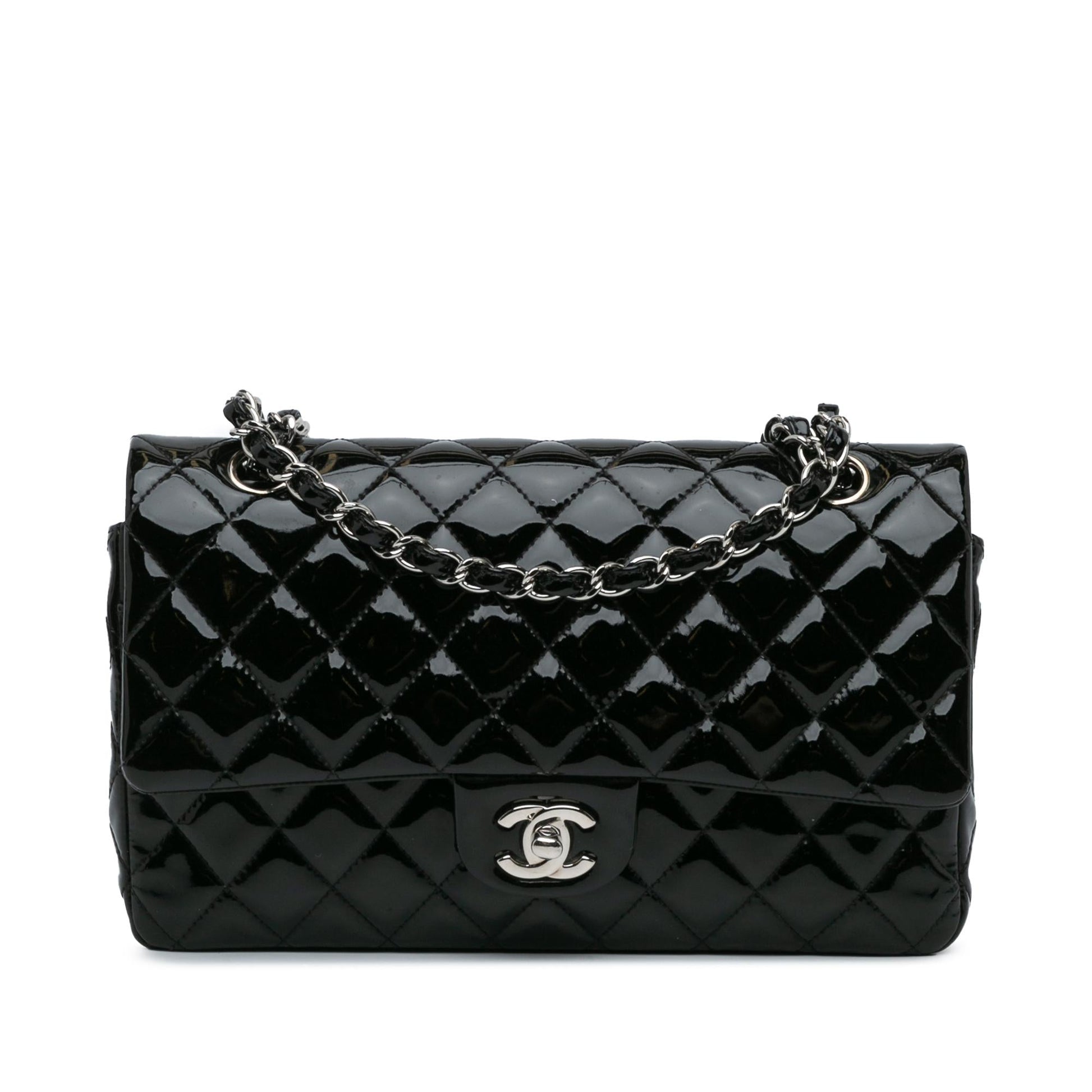 Chanel Classic Patent Double Flap Handbag Shg Mpqk5E