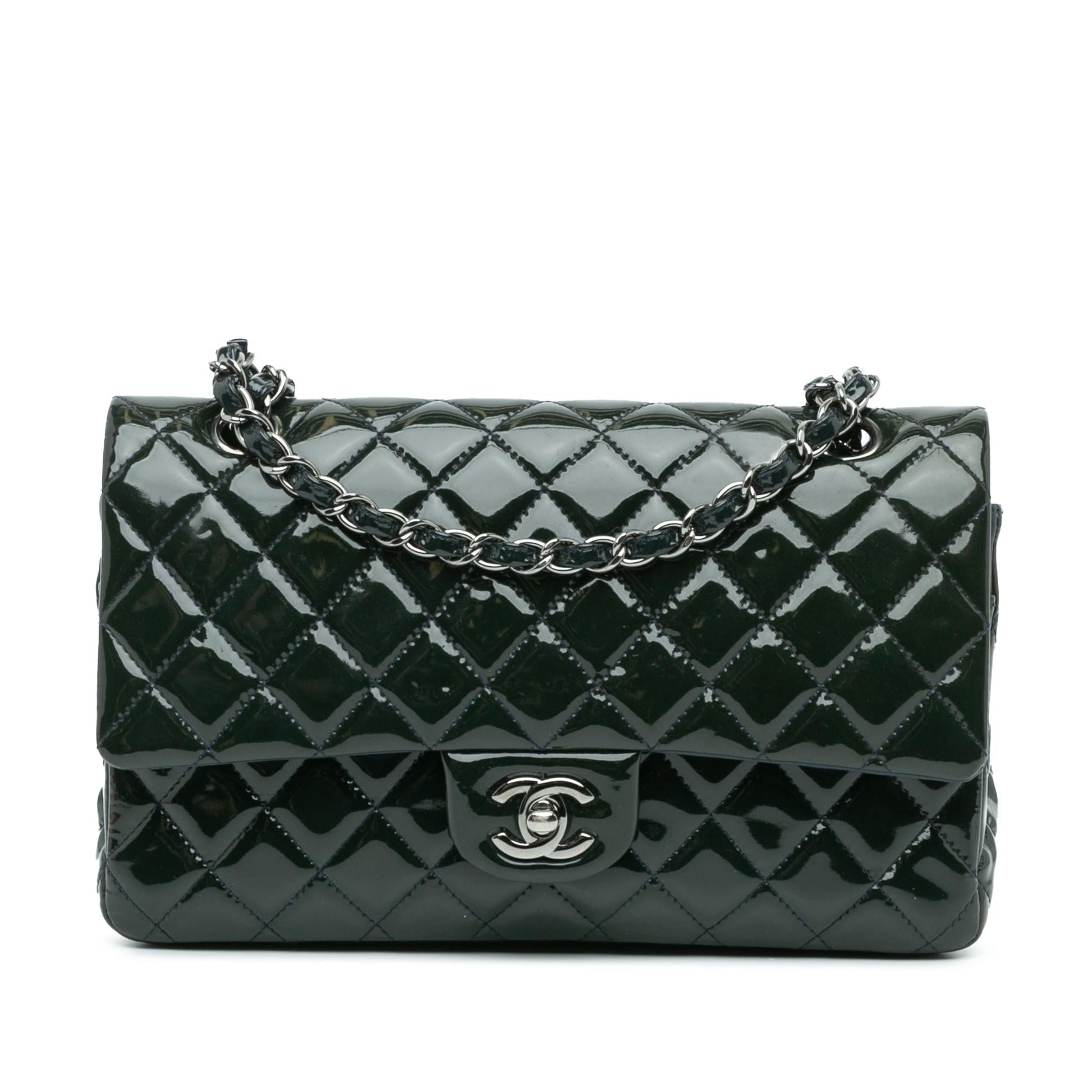 Chanel Classic Patent Double Flap Handbag Shg Mceaz5