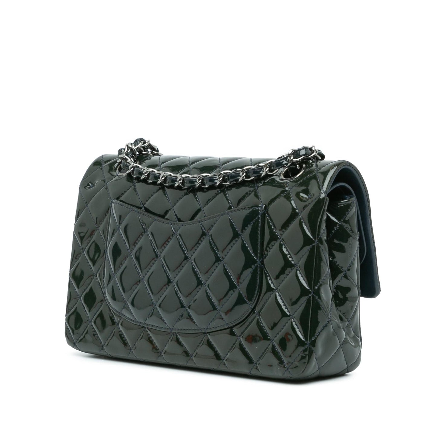 Chanel Classic Patent Double Flap Handbag Shg Mceaz5