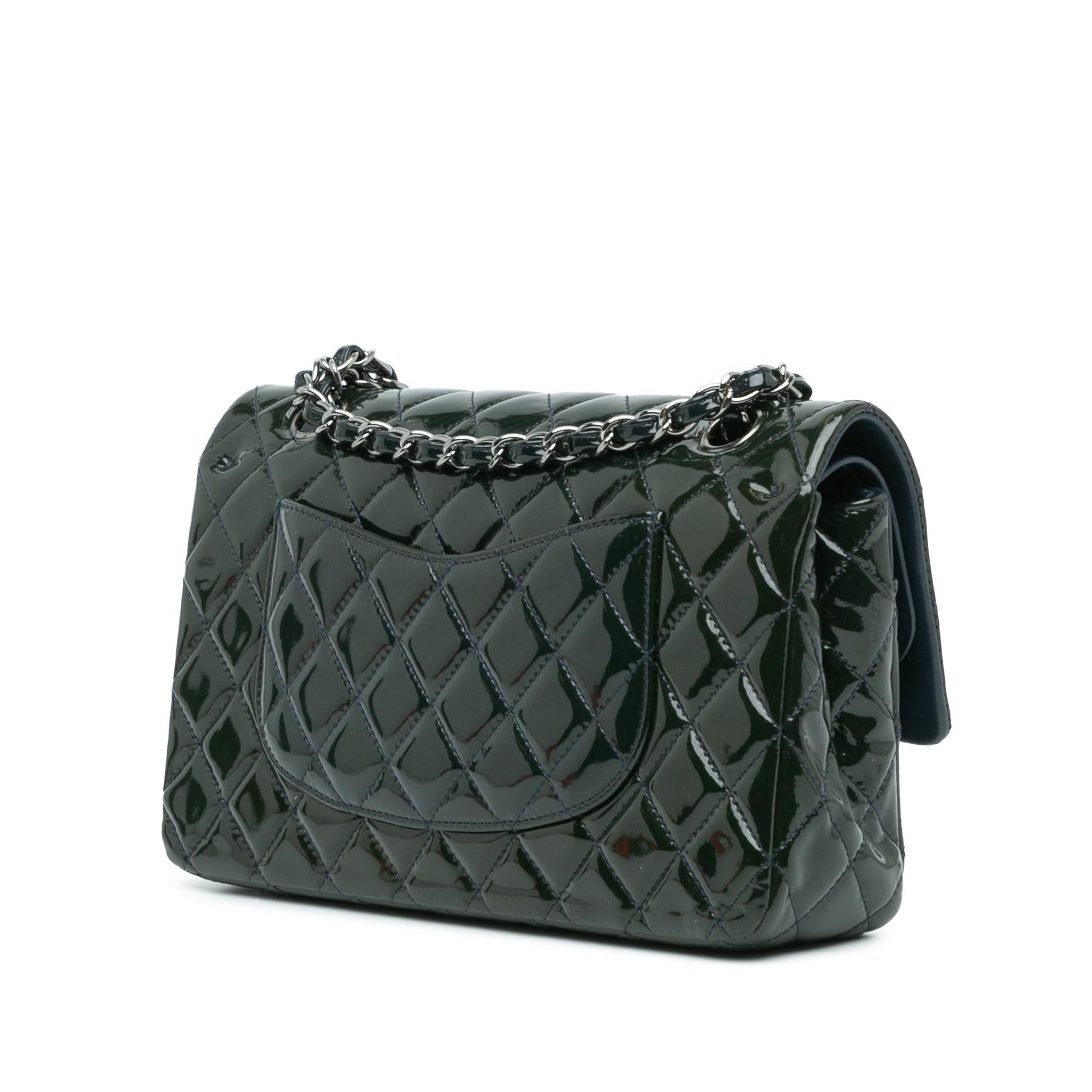 Chanel Classic Patent Double Flap Handbag Shg Mceaz5