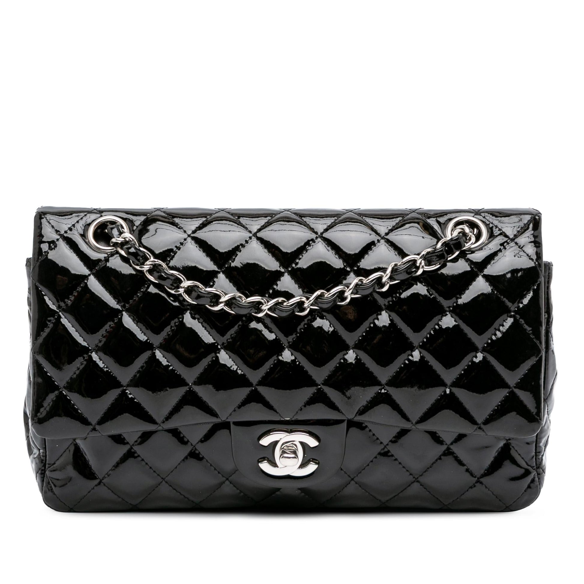 Chanel Classic Patent Double Flap Handbag Flap 3