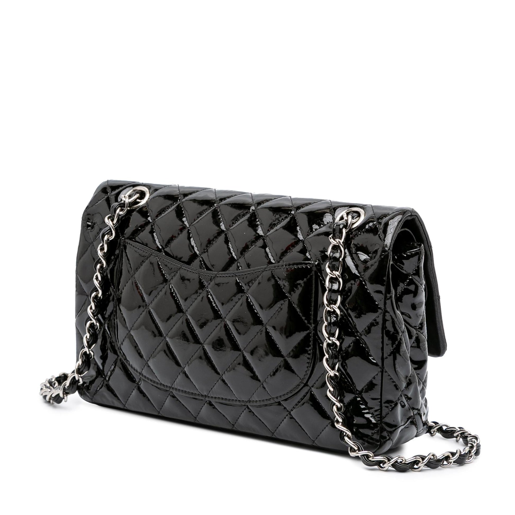 Chanel Classic Patent Double Flap Handbag Flap 3