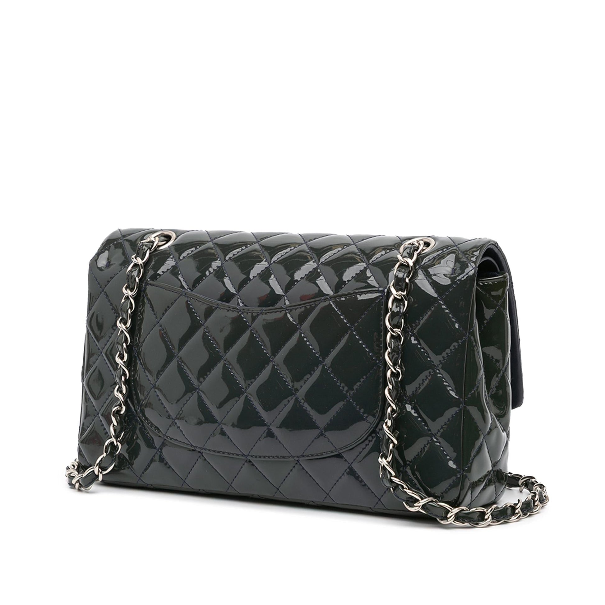 Chanel Classic Patent Double Flap Handbag Flap 2