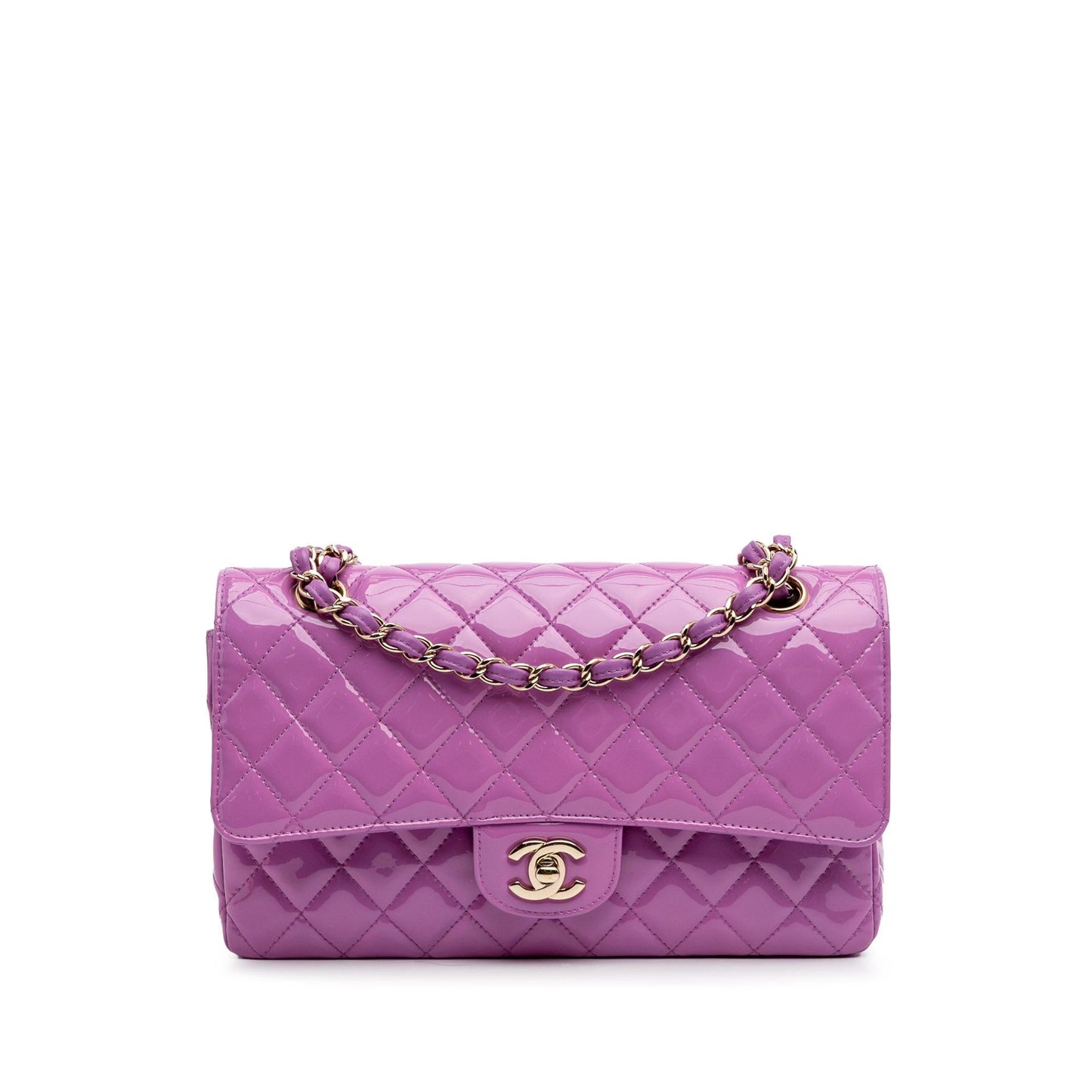 Chanel Classic Patent Double Flap Handbag Flap 5