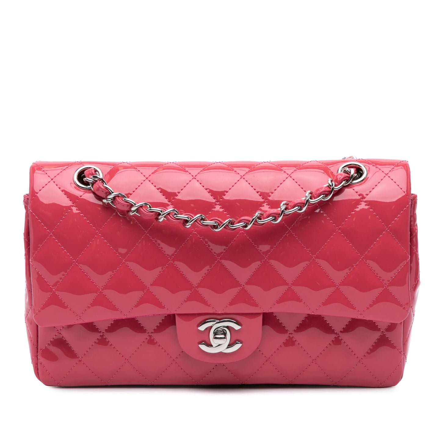 Chanel Classic Patent Double Flap Handbag Flap 6