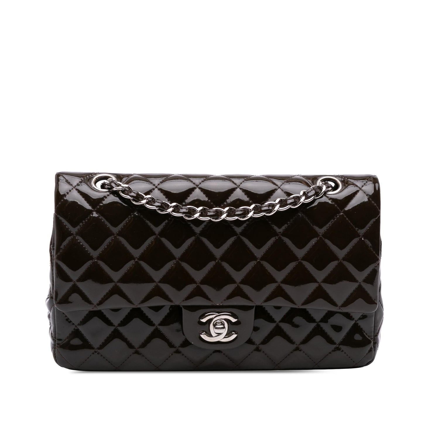 Chanel Classic Patent Double Flap Handbag Flap 8