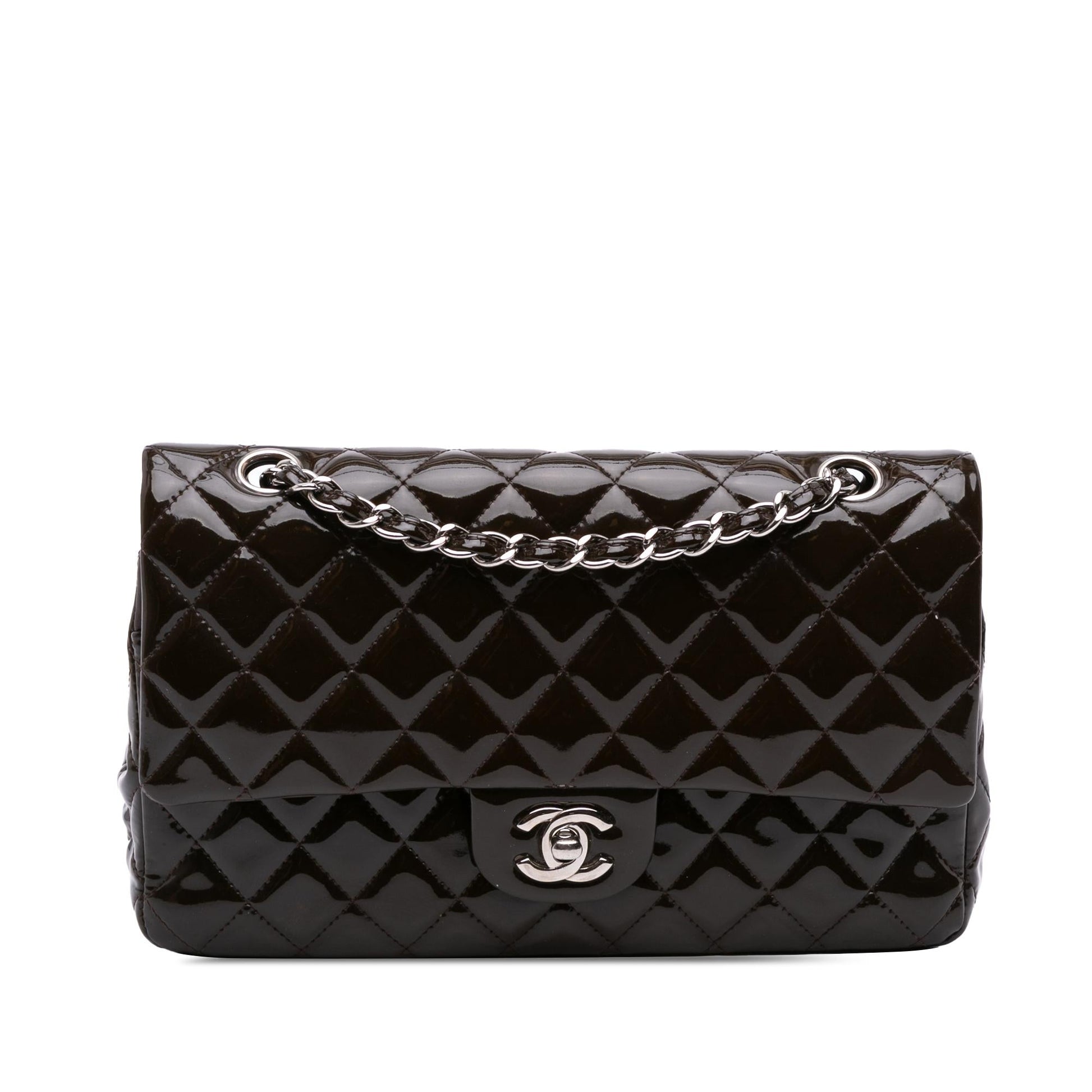 Chanel Classic Patent Double Flap Handbag Flap 8