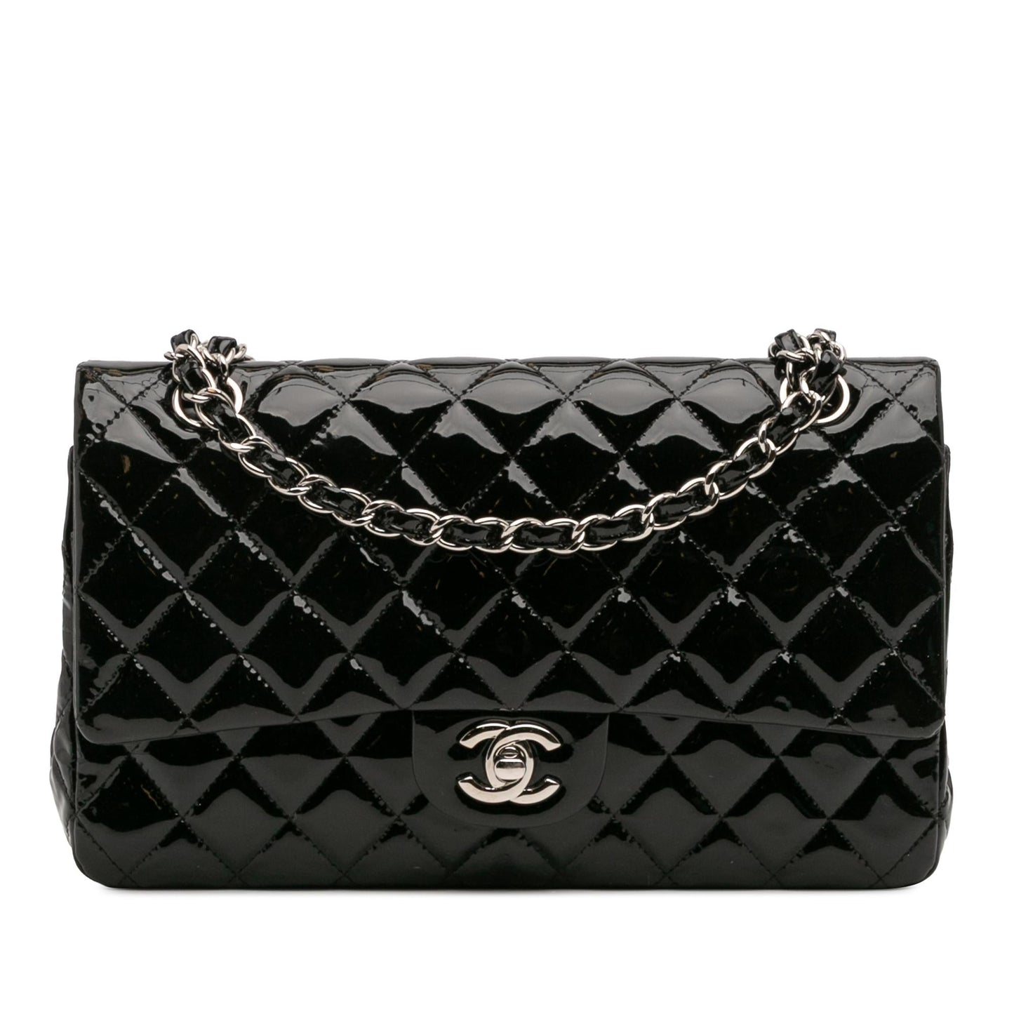 Chanel Classic Patent Double Flap Handbag Flap 9