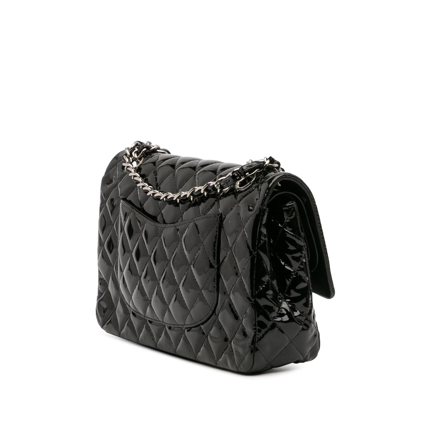 Chanel Classic Patent Double Flap Handbag Flap 9