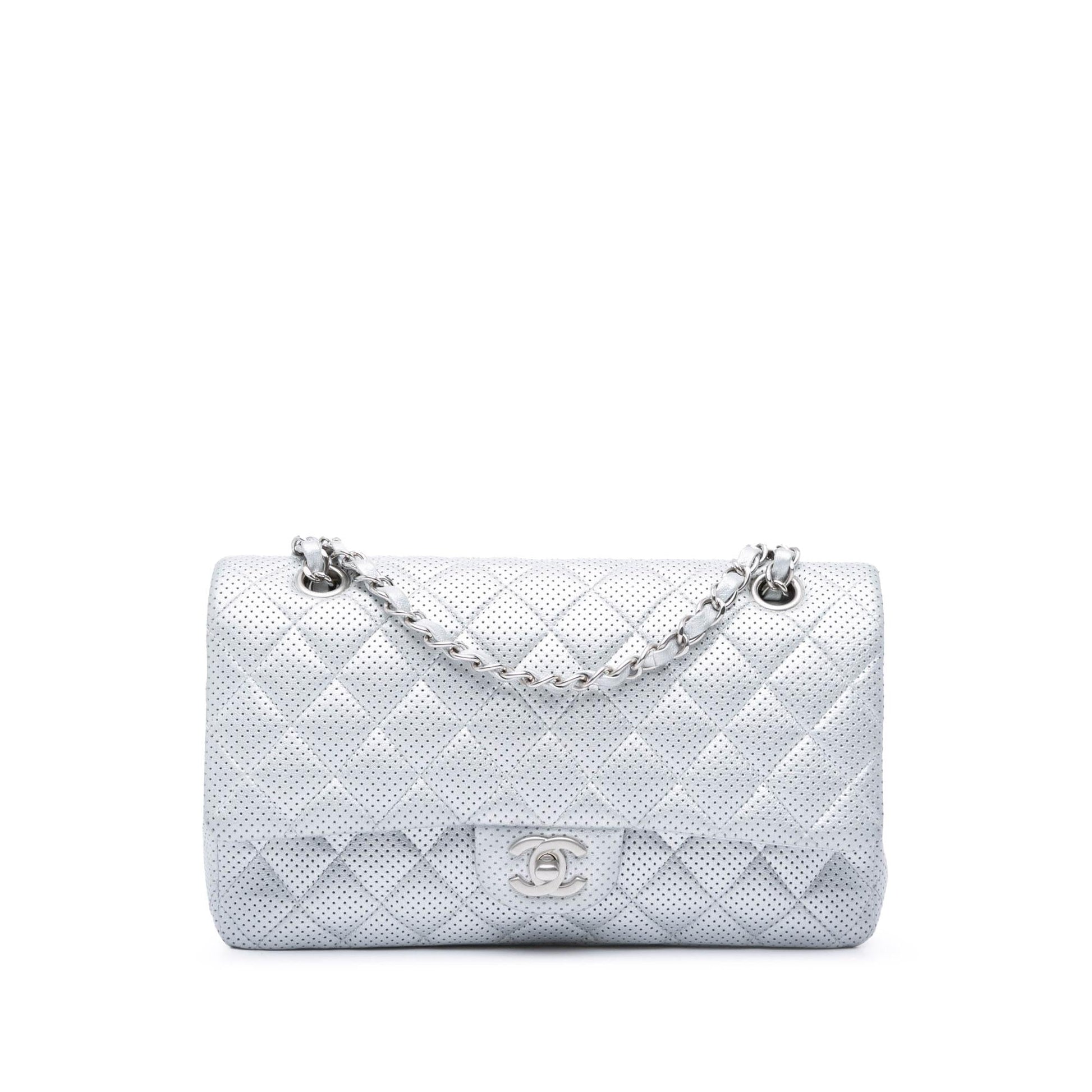 Chanel Classic Perforated Lambskin Double Flap Handbag